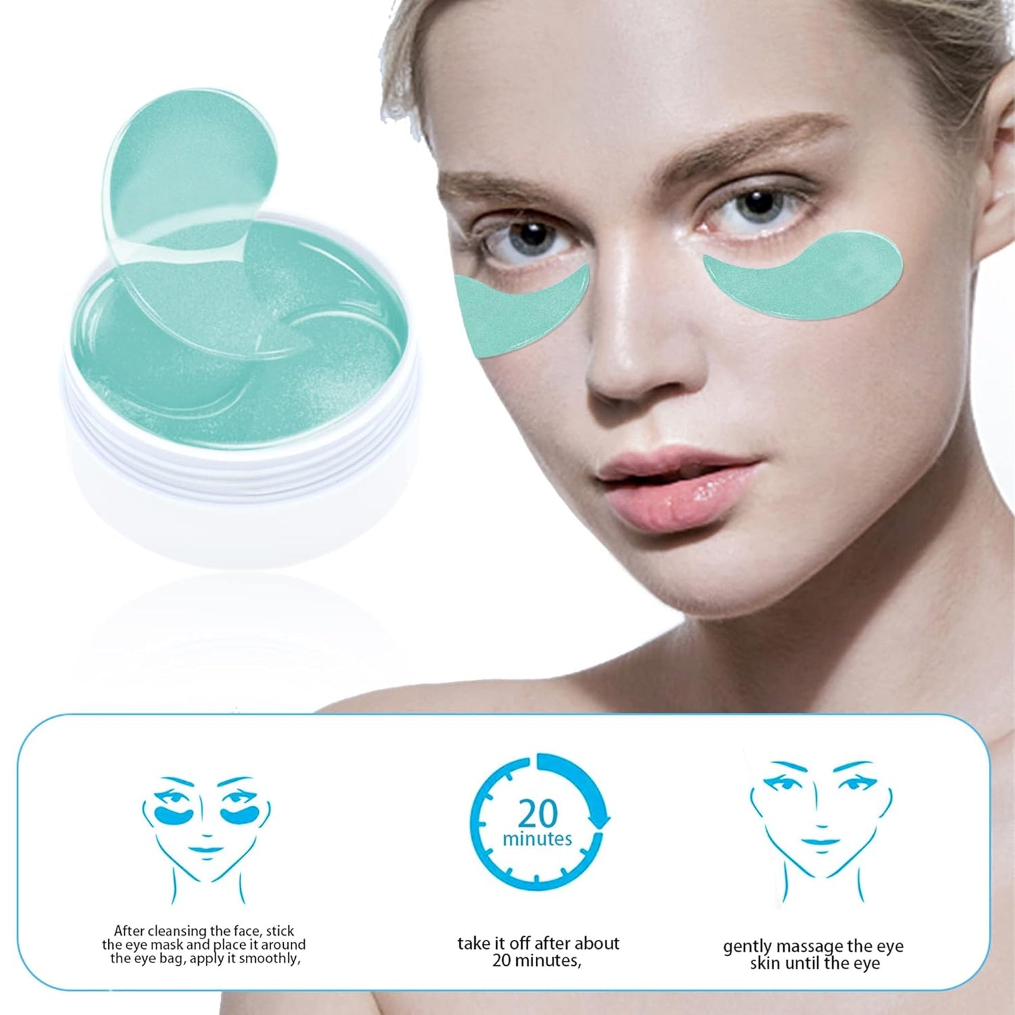 30 Pairs Eye Mask Patches,Collagen Crystal Under Eye Mask Patches for Dark Circles,Puffiness & Wrinkles,Eye Bags,Anti-Aging,Firms Gel Eye Mask Patches for Puffy Eyes Adult, (Acid)