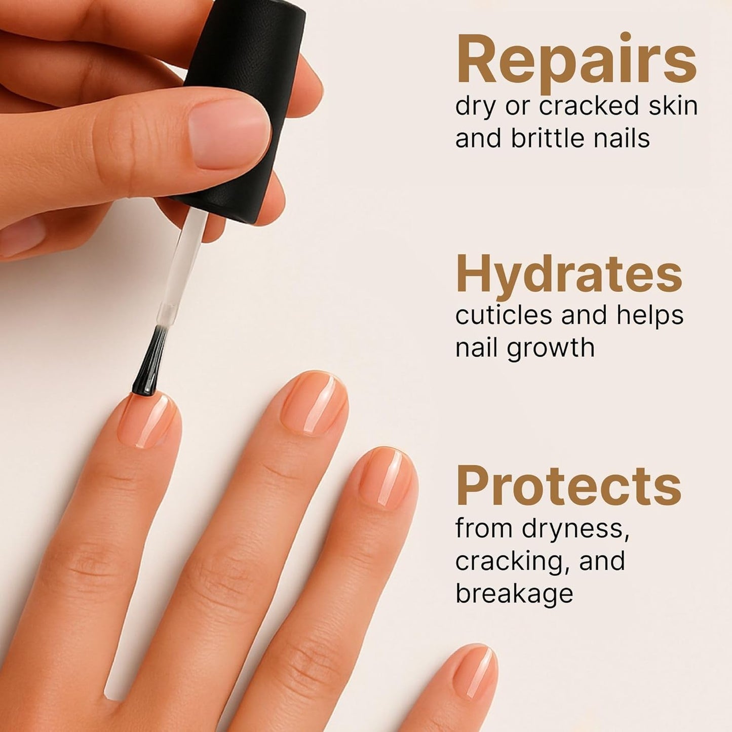C CARE Sweet Almond Cuticle Oil For Nails - Repairs Cuticles Overnight - Moisturizes and Strengthens Nails and Cuticles - Dropper & Brush included - 2.5oz