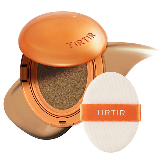 [*Mini Size*] TIRTIR Mask Fit Ai Filter Cushion Foundation | AI-Like Semi-Matte Finish - Up to 72-Hour Medium to Full Coverage Korean BB Cushion Make up Beauty, #34W Toffee, 0.15 Fl Oz