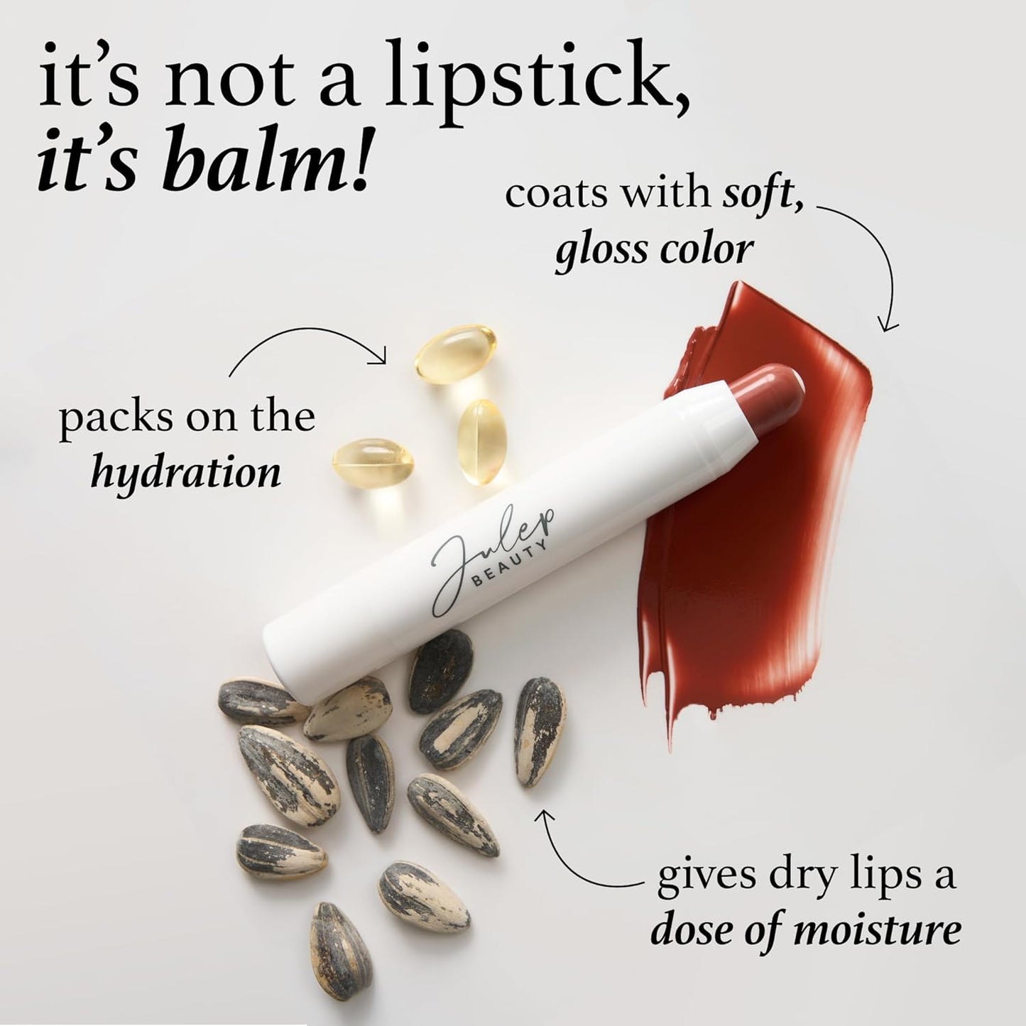 Julep It's Balm Tint of Color Lip Balm - Velvet Nude | Hydrating Lip Color with Vitamin E Core | Natural Gloss Finish | Vegan & Cruelty-Free