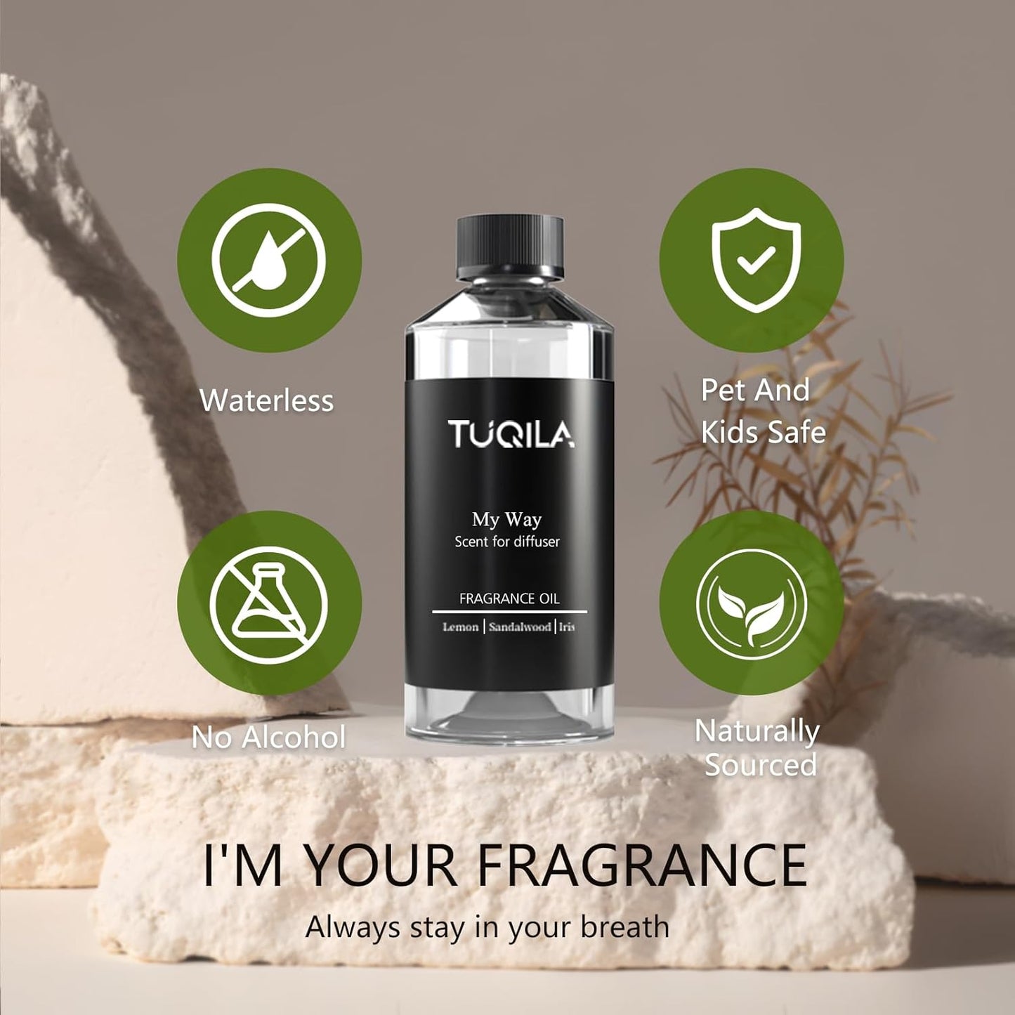 My Way 500ML Hotel Luxury Essential Oil for Diffuser, 5 Star Hotel Scent Oil (Sandalwood, Lemon, Lirs) Long-Lasting Premium Fragrance Oils, Idea Spa & Waterless for Home, Office, Car