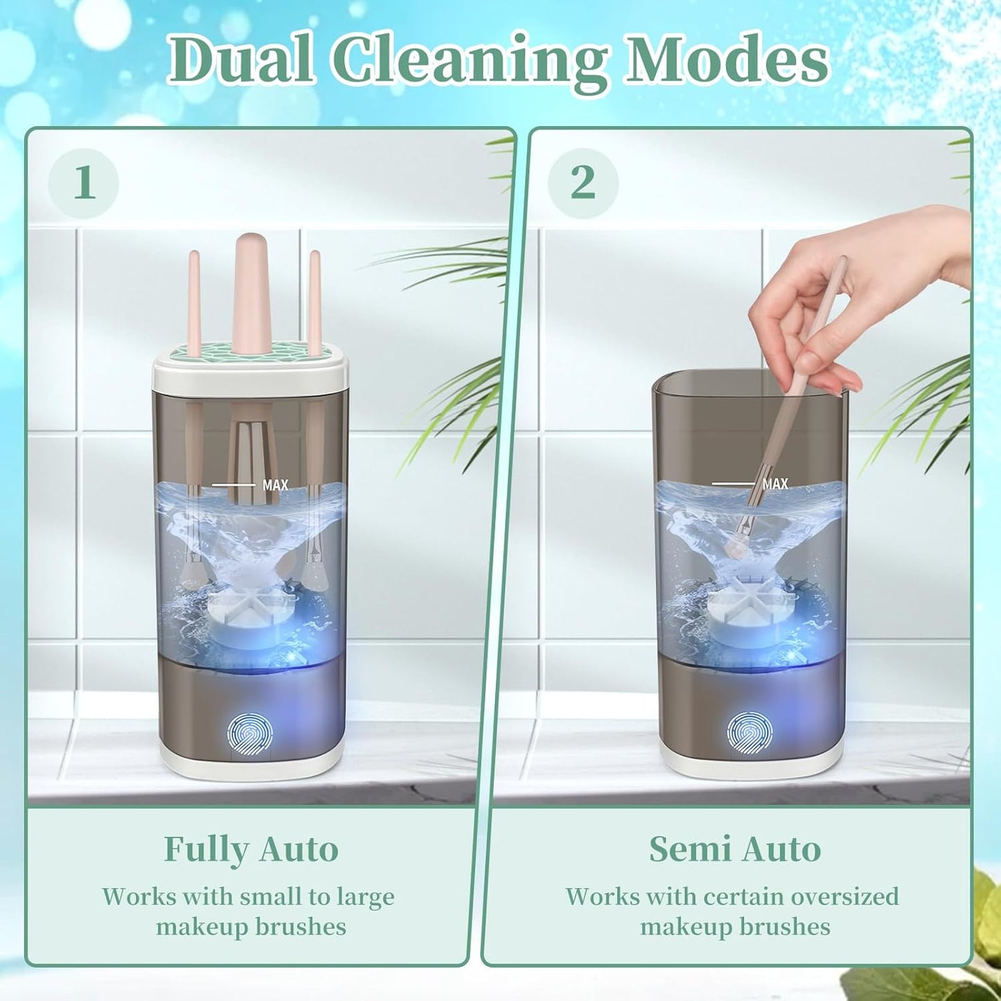 Electric Makeup Brush Cleaner Machine, Ultimate Efficient Automatic Cleaner for All Types of Makeup Brushes- Black