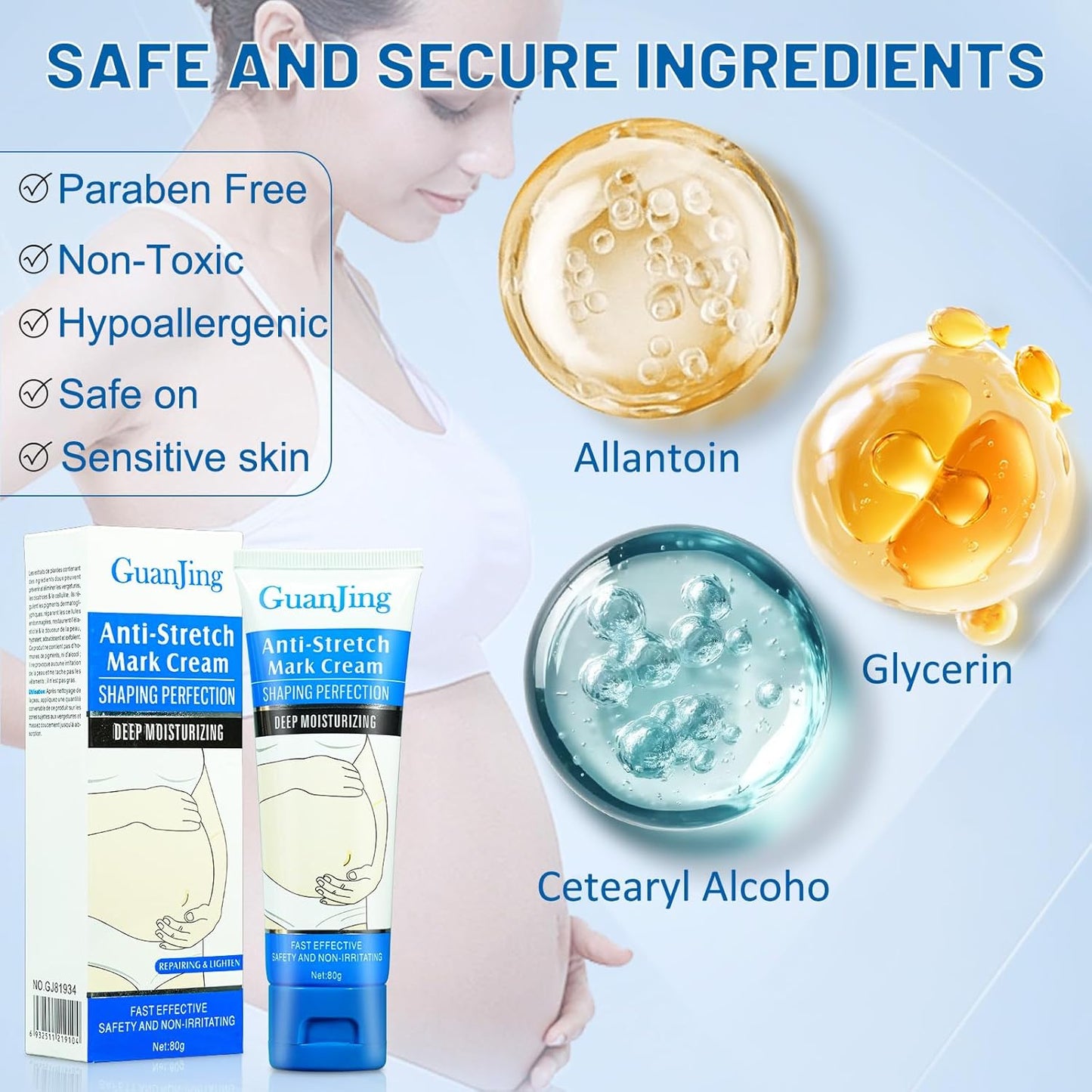 Stretch Mark Removal, Stretch Mark Cream for Pregnancy, Scar Removal Cream Deep Stretch Mark Removal, Belly Butter for Pregnant Women To Prevent And Repair Maternity Stretch Marks Scar 2.82 Oz