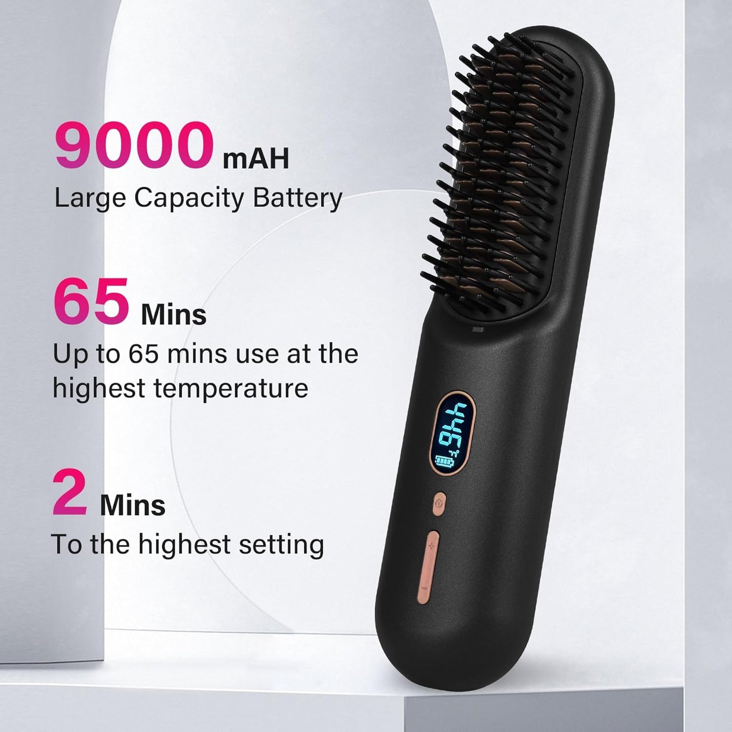 Rechargeable Hot Hair Brush Straightener Heat Pressing Combs Ceramic Electric Straightening Comb, Anti Burn for Natural Black Hair Beard Wigs Holiday Gifts
