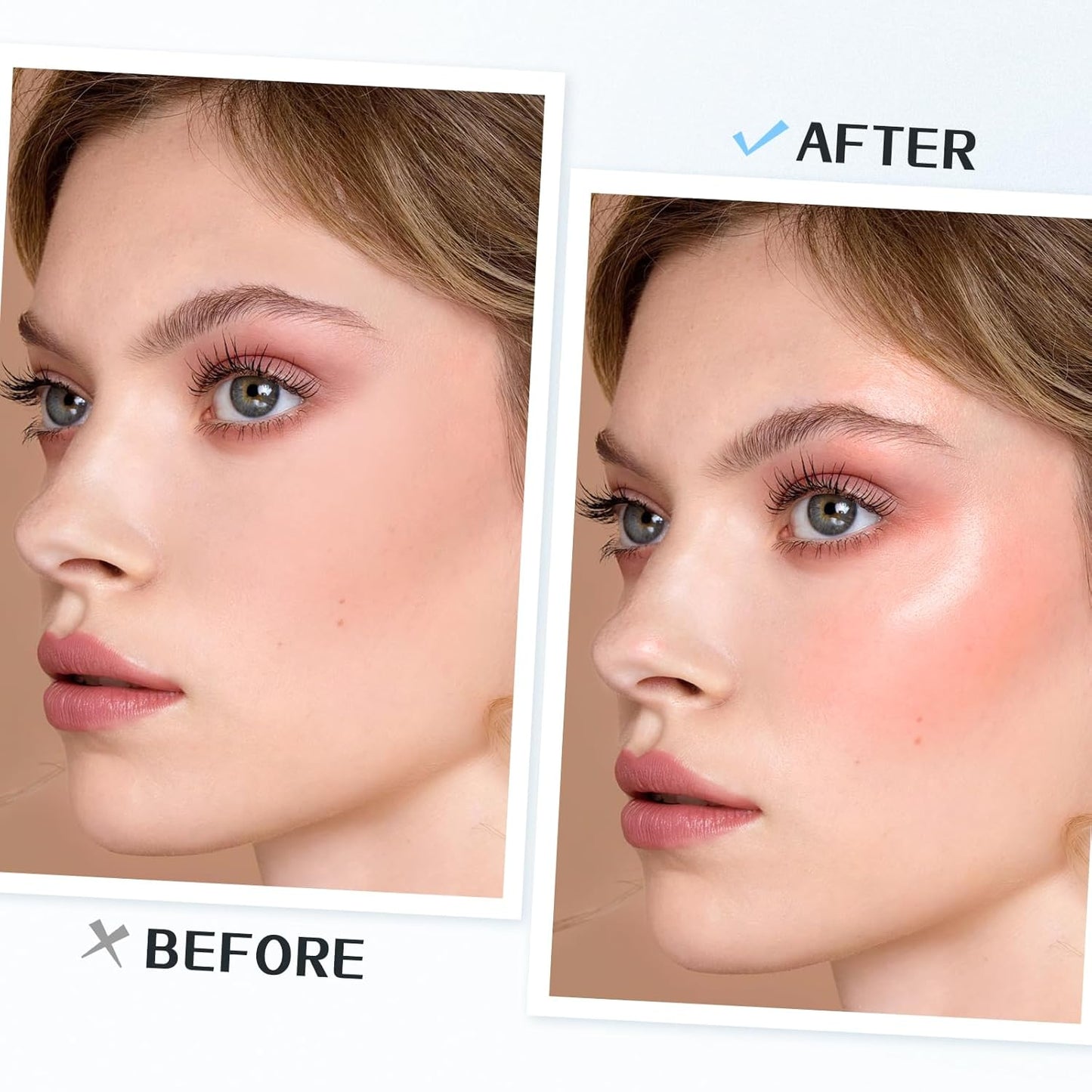 Boobeen Highlighter Makeup Stick, Cream Highlighter & Blush Stick, Face Contouring Illuminator, Natural Translucent Light Moisturizer Dewy Finish