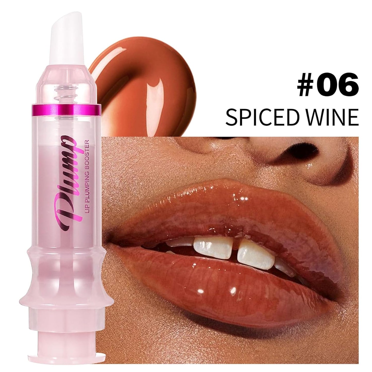 Erinde Natural Ginger Lip Plumping Booster Oil, Ultra-Hydrating & Nourishing Plumper, Glossy Finish Fuller Lip Plumper Gloss for Women Girls, G06