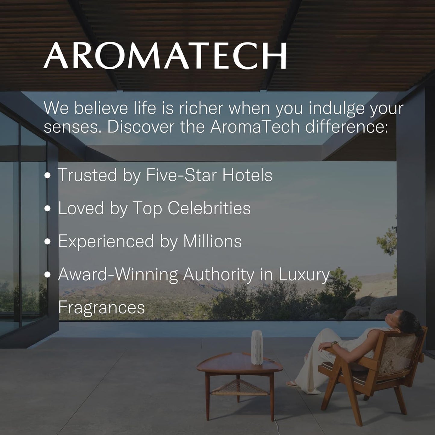 AromaTech Palo Santo & Amber Premium Aroma Oil – Grounding & Inspiring Home Fragrance with Notes of Clary Sage & Lavandin for Scent Diffusers, Cold-Air and UltraSonic Scent Machines – 60 mL