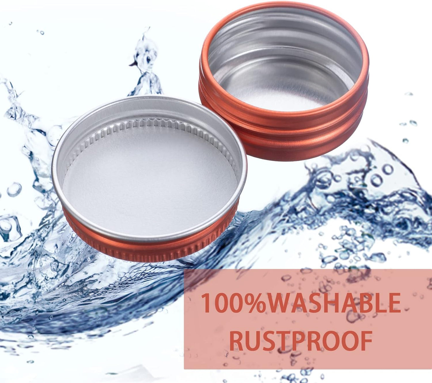 0.5 oz Screw Top Aluminum Tin Jar with Screw Lid and Blank Labels (Orange - Pack of 32)