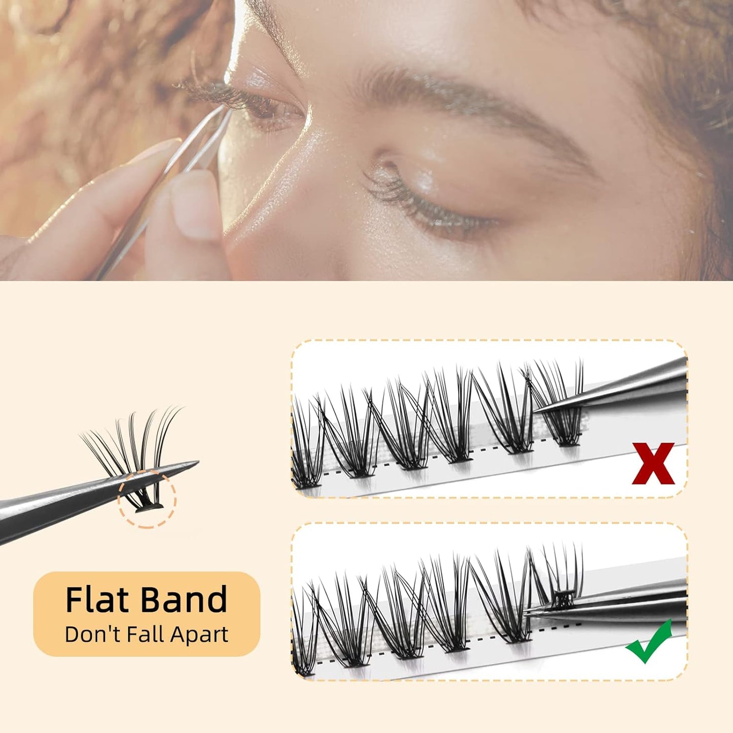 QUEWEL Lash Clusters 240Pcs Cluster Lashes 20D 0.07C Curl Mix8-14mm Individual Lashes Soft&Comfortable DIY Eyelash Extension at Home(20D 0.07C MIX8-14)