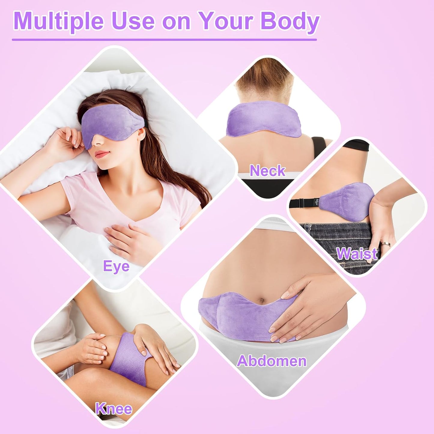 Weighted Eye Mask for Sleeping, Soft Heated Eye Mask, Moist Heat Warm Compress for Eyes, Natural Rosemary & Flaxseeds Microwave Reusable Sleep Mask, Must Haves for Women Spa, Home, Office