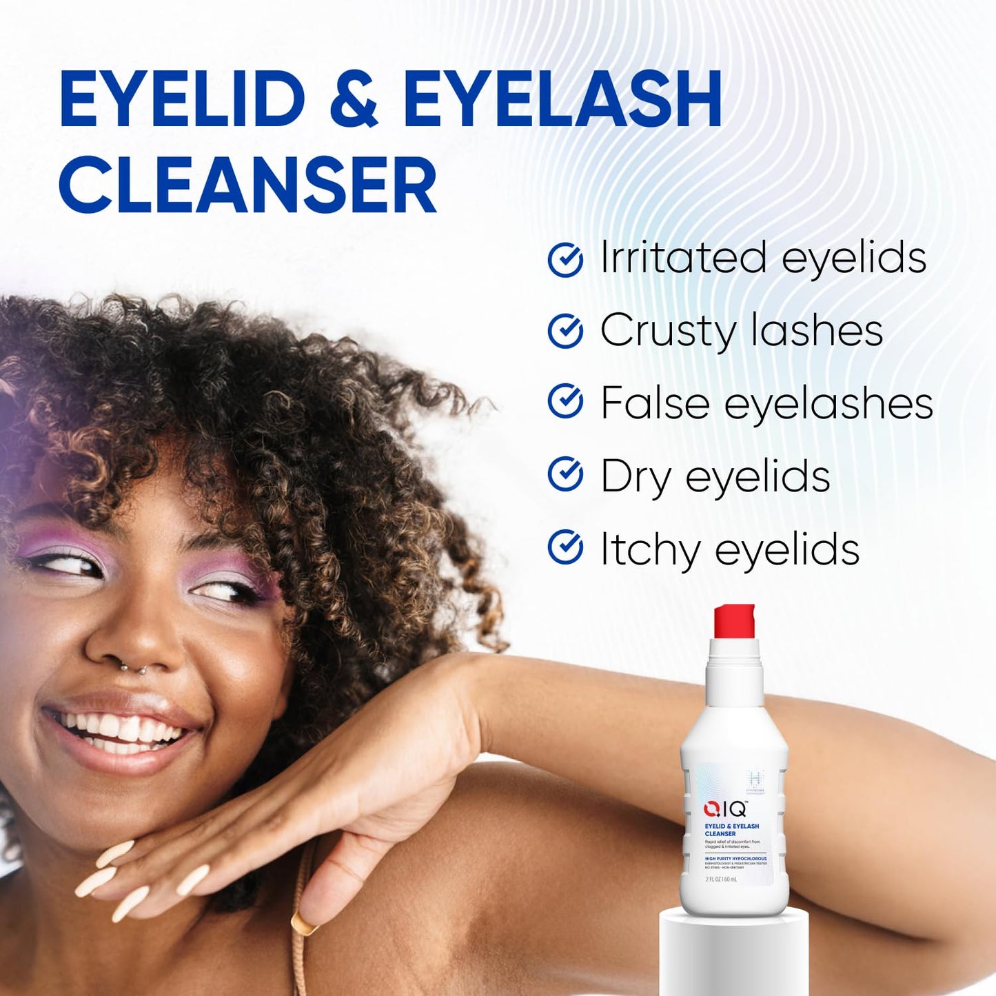 Eyelash and Eyelid Cleanser – High Purity Hypochlorous Eye Wash Solution, Lid and Lash Cleanser that Quickly Calms and Soothes Irritated, Clogged Skin (2oz)