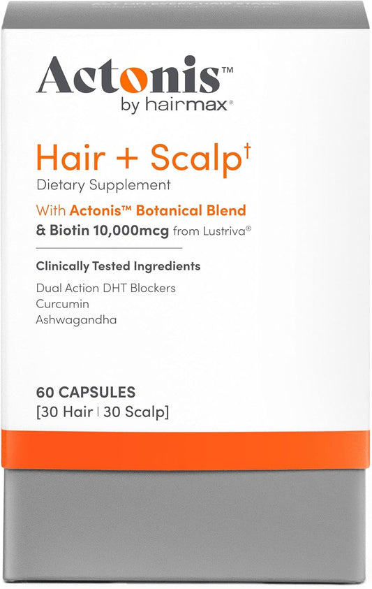 Women & Men Hair Growth Supplement, Hair + Scalp Dual Action Nutraceutical, Lustriva™ + Biotin, Men & Women Thinning Hair Supplement, Saw Palmetto, 1 Month Supply