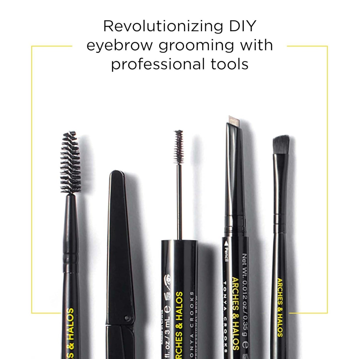 Arches and Halos Angled Bristle Tip Waterproof Brow Pen - Water Based and Smudge Proof Eyebrow Pencil - Extended Wear - Charcoal - 0.051 oz