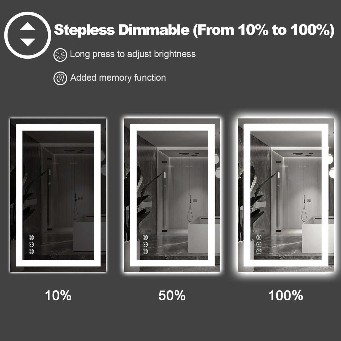 Amorho LED Bathroom Mirror 60" X30" with Front Light and Backlight, Large Vanity Mirrors for Wall, Anti-Fog, ShatterProof, Memory, 3 Colors, ETL Listed