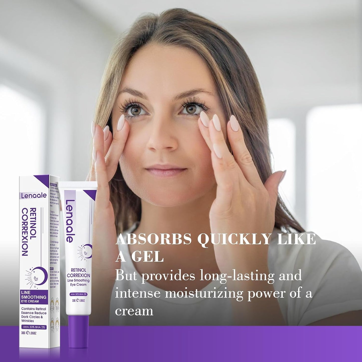 Eye Cream, Retinol Eye Cream for Dark Circles, Puffiness Anti Aging, With Hyaluronic Acid, Peptides, Caffeine Reduces Bags, Smooths Wrinkles & Fine Lines, Dark Circles Under Eye Treatment