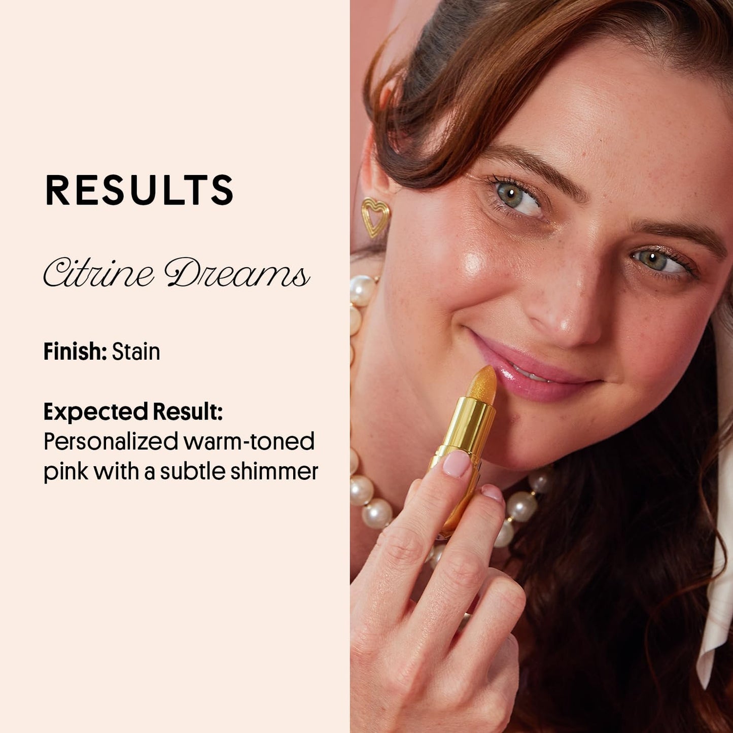 Winky Lux Citrine Glimmer Balm – Nourishing pH Lip Balm with Color Changing Golden Pink Tint, Hydrating Ceramides Soften Lips, Coconut Scent