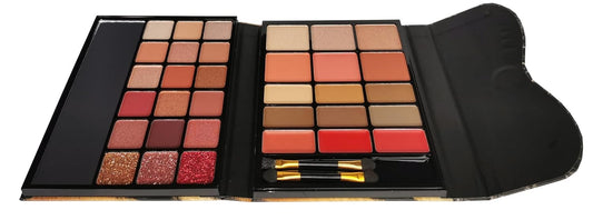 Beauty Makeup Palette 33 Pigmented Colors Professional Eyeshadow Blush Highlighter Contour Glitter Matte Set with Brushes Ideal Makeup Kit for Eyes Lips and Face