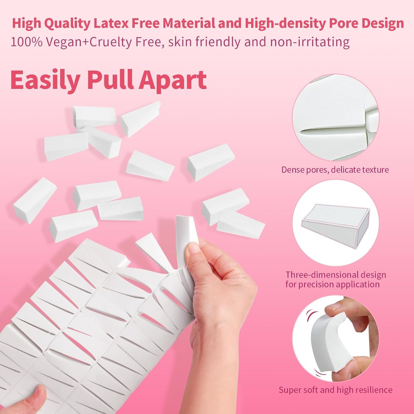 216 Pcs New Makeup Sponges Wedges for Face Foundation, Latex-Free Triangle Cosmetic Make Up Sponge for Flawless Application and Blending, Beauty Blender for All Skin Types with Four Pouches