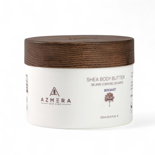 AZMERA Handcrafted Whipped Shea Body Butter – Luxurious Moisturizer for Dry, Sensitive Skin with Bergamot, Argan Oil & Vitamin E – Vegan, Non-Greasy Skincare – 8.82 oz