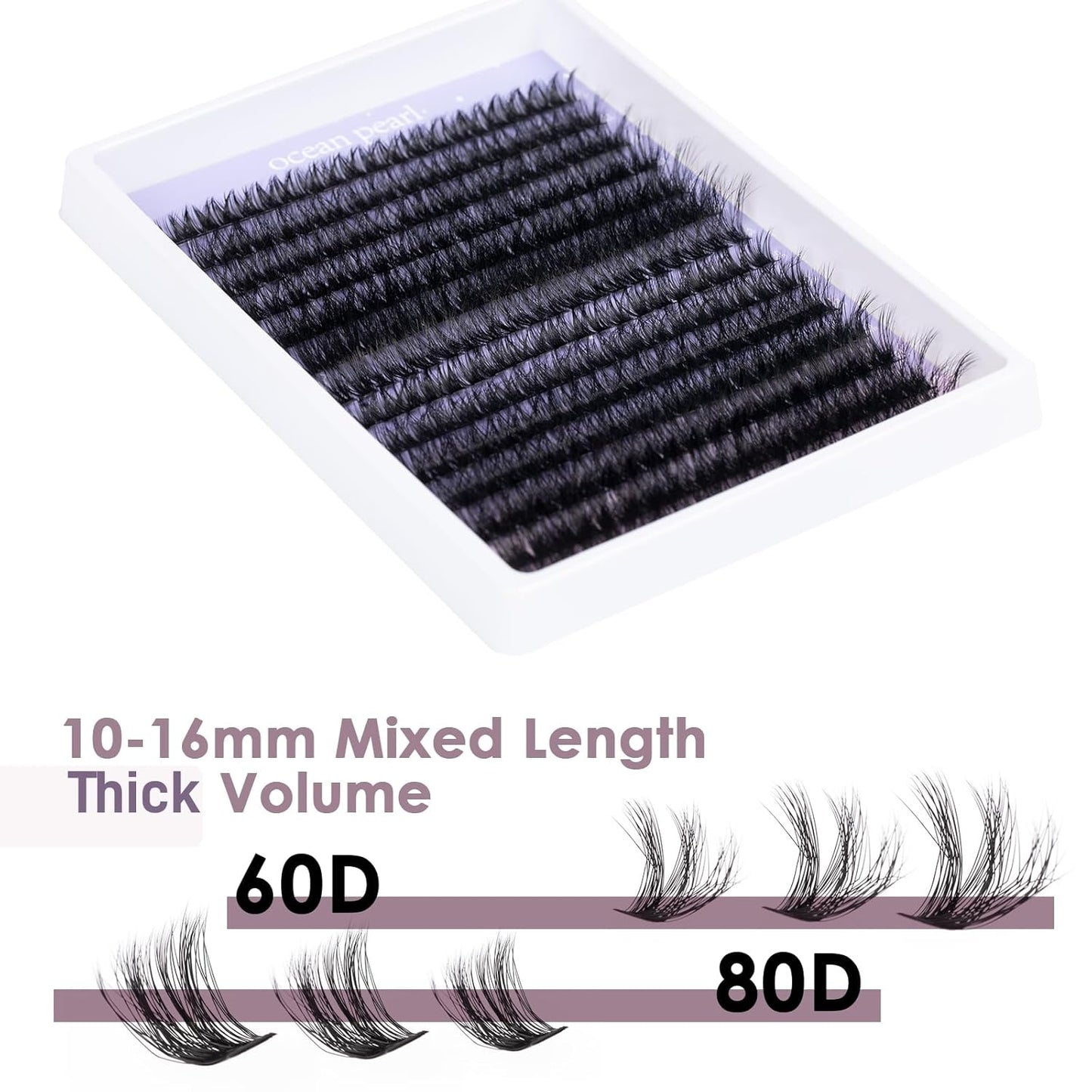 Lash Clusters Lash Extensions 280 Pcs Individual Lashes DIY Eyelash Extensions 10-16mm Length Mix Cluster Lashes Soft Natural for Makeup at Home - 60D+80D