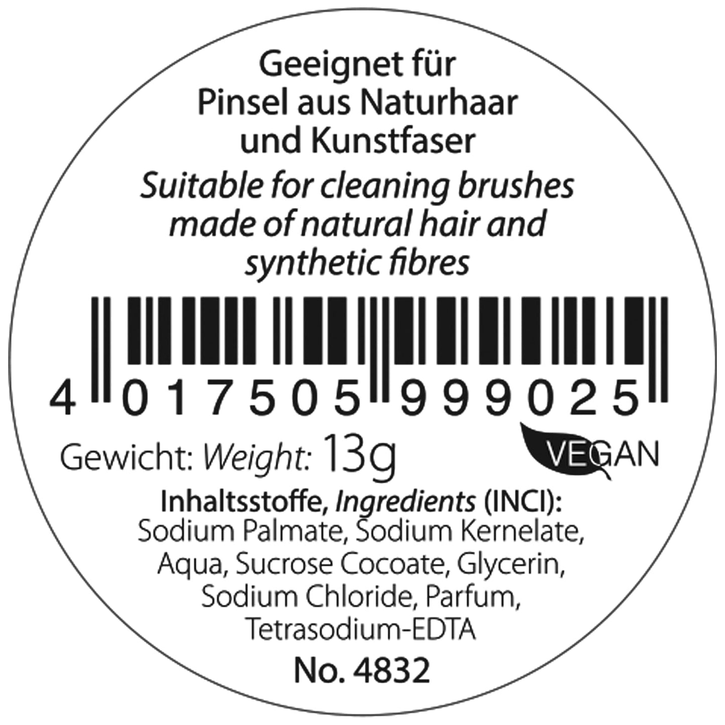 da Vinci Cosmetics Series 4832 Mini Cleaning Soap for Cosmetic Brushes, 0.5 Pound