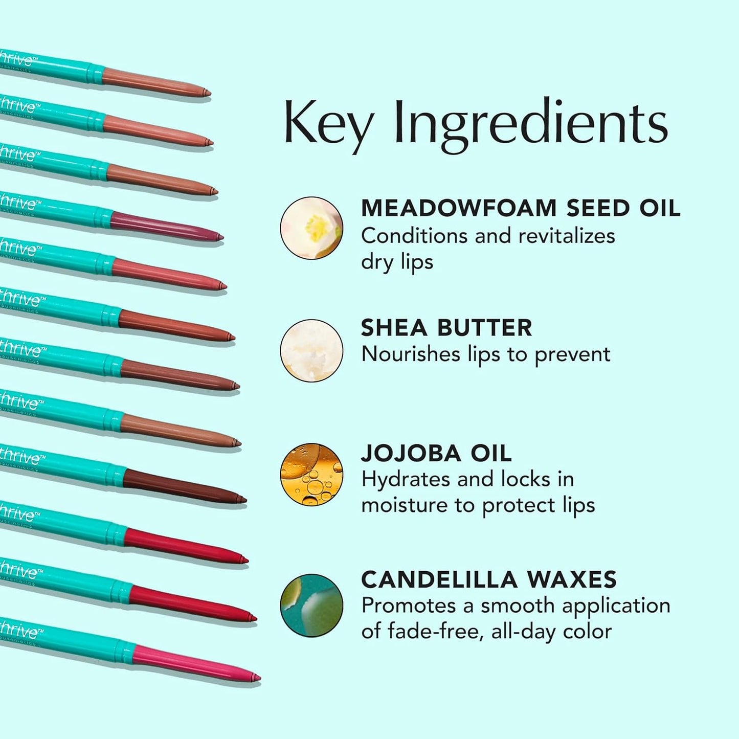 Thrive Causemetics Lip Filler Long-Wearing + Plumping Lip Liner, Shea Butter Hydrating Lip Plumper Retractable Lip Liner Pencil, Built In Sharpener, Vegan & Cruelty Free, Kackie (Mocha)