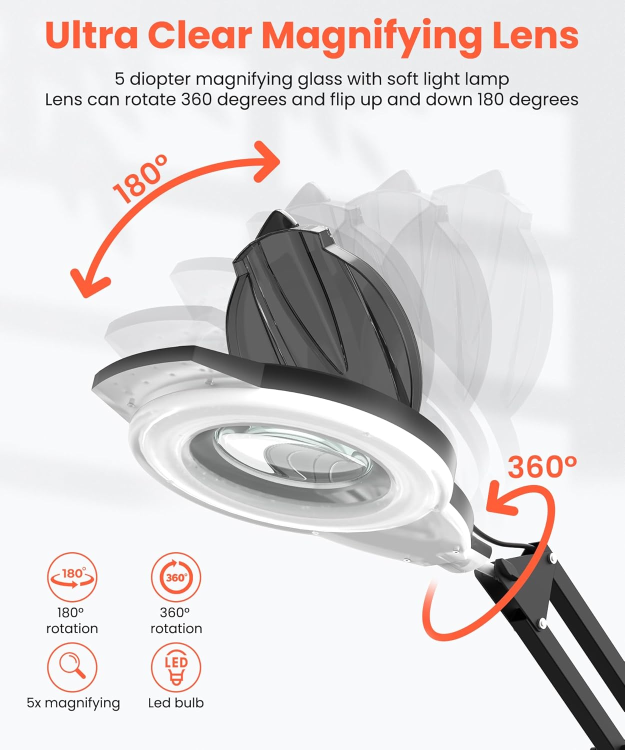 TASALON Professional Facial Steamer with 5X Magnifying Lamp, 2-in-1 Esthetician Steamer on Wheels with Ozone and Hot Mist, Ionic Facial Steamer for Facial Deep Cleaning and Moisturize