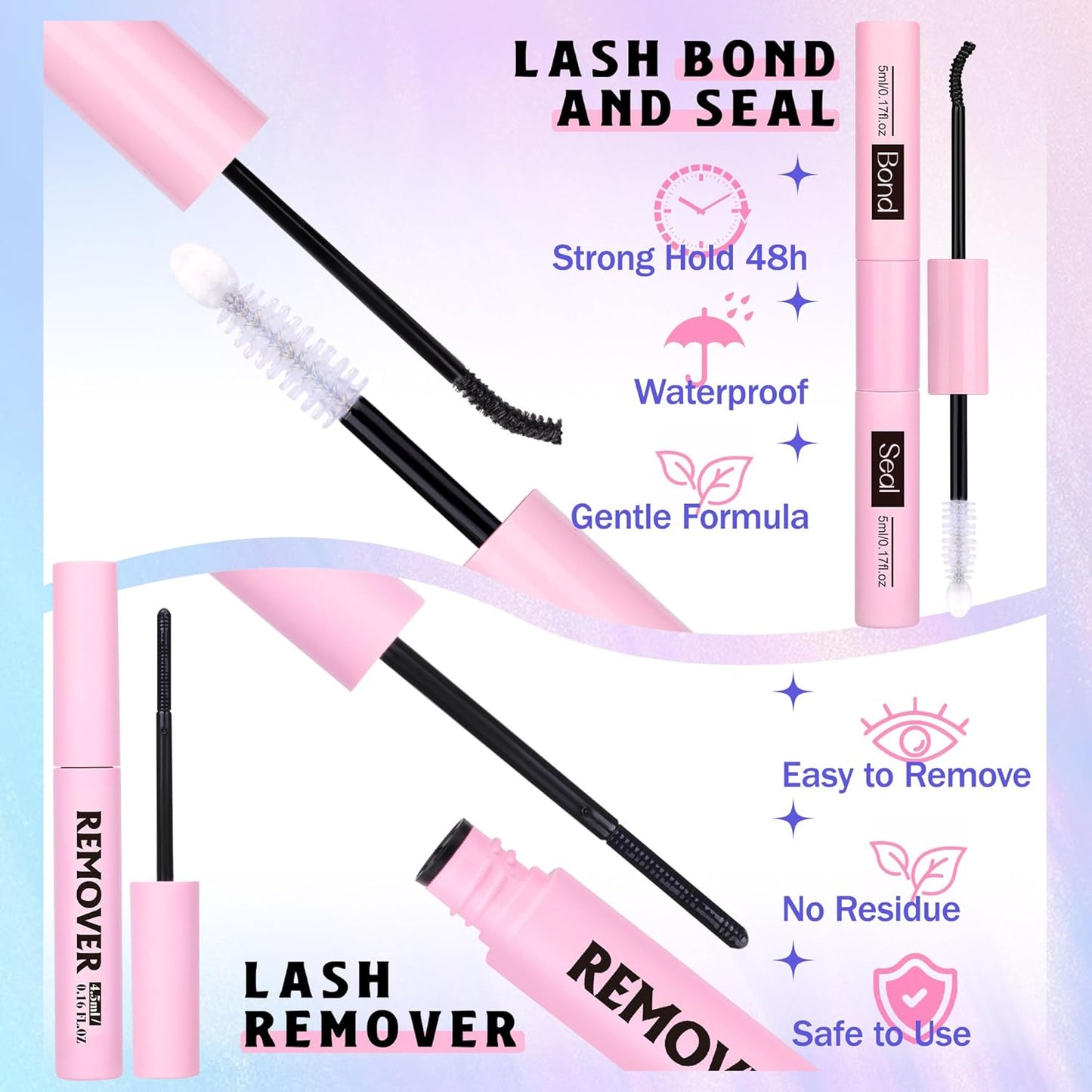 Natural Lash Clusters Kit DIY Lash Extension Kit Wispy Eyelash Extension Kit C-curly Individual Lashes Kit 9-12MM Short Eyelash Clusters with Lash Remover by Newcally