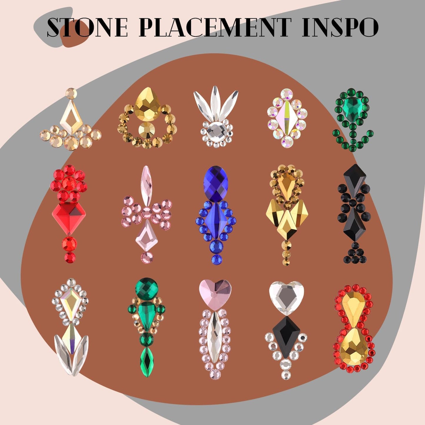 2060Pcs AB Glass Nail Rhinestones 60Pcs Multi Shapes Flatback Nail Gems + 2000Pcs 1.5-4mm Round Crystal, Manicure Nail Charms Diamond Gemstones for Acrylic Nails Decoration