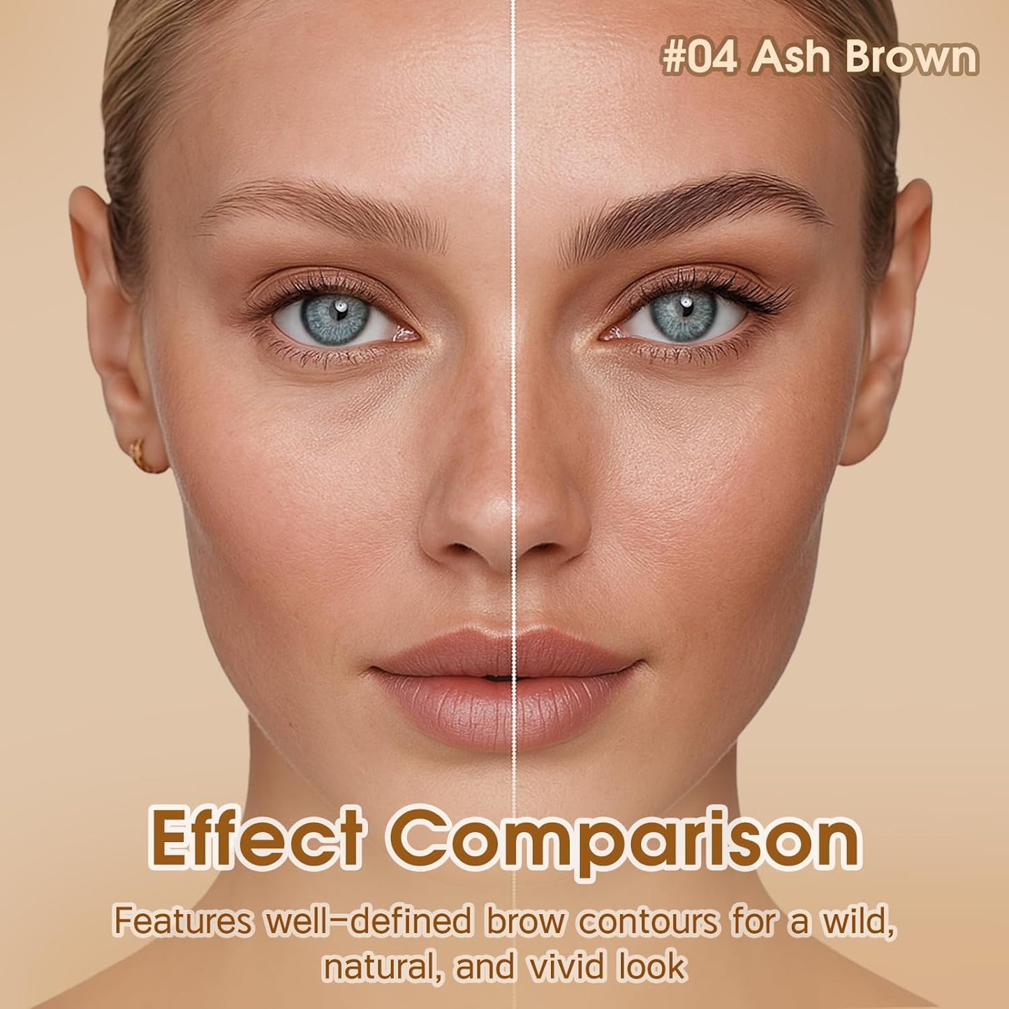 Microblading Brow-Fection Brow Eyebrow Pencil – Angled Brush Tip, Wild Natural Hair-Like Strokes, Patented Design, Long-Lasting & Smudge-Proof, for Beginners & Pros(04 Ash Brown）