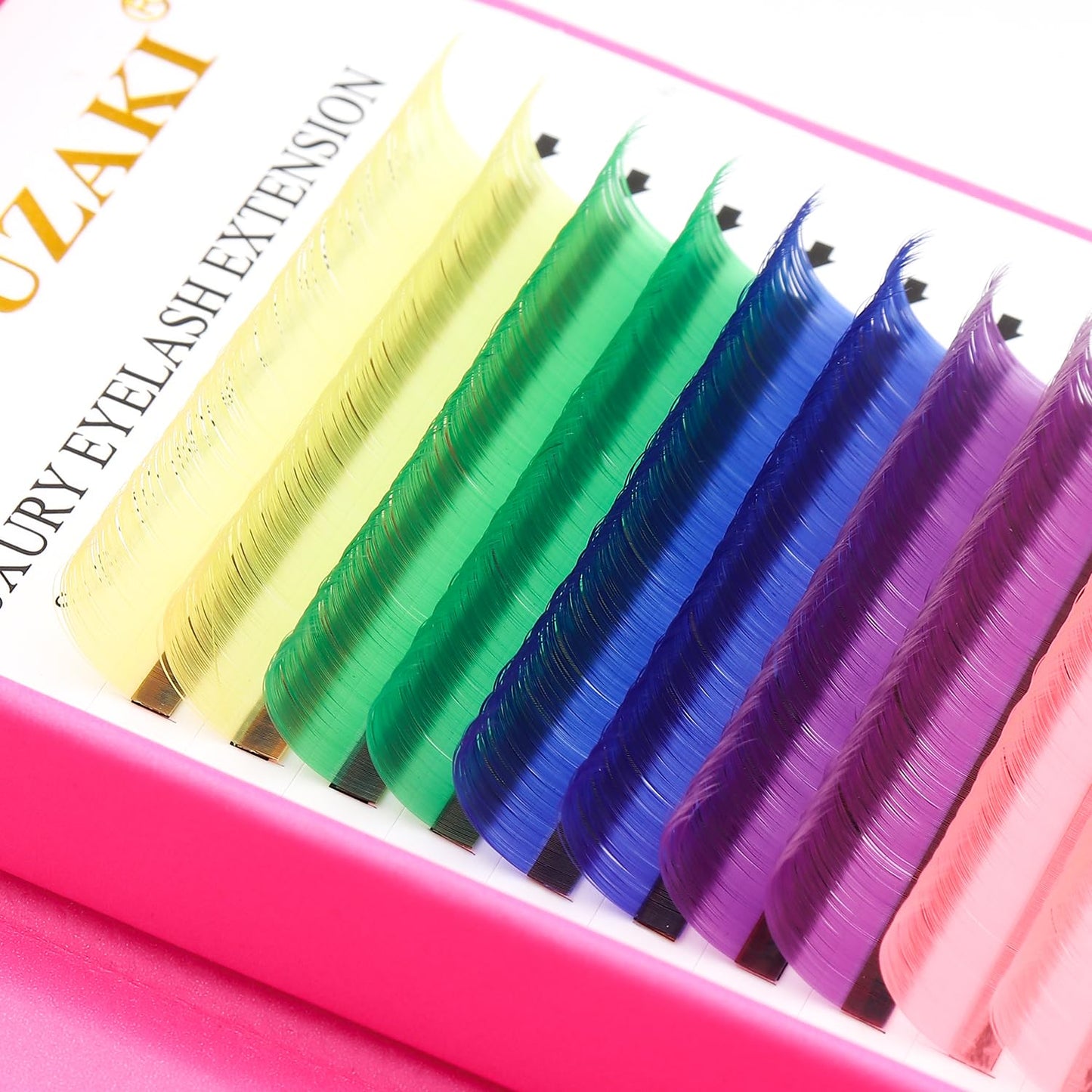 Eyelash Extensions Colored Lashes Extension 0.07 D Curl Lashes 8mm Classic Lash Extensions Soft Individual Lashes 16 Rows Natural False Eyelashes Volume Lashes Professional Use(Colored,0.07-D,8mm)