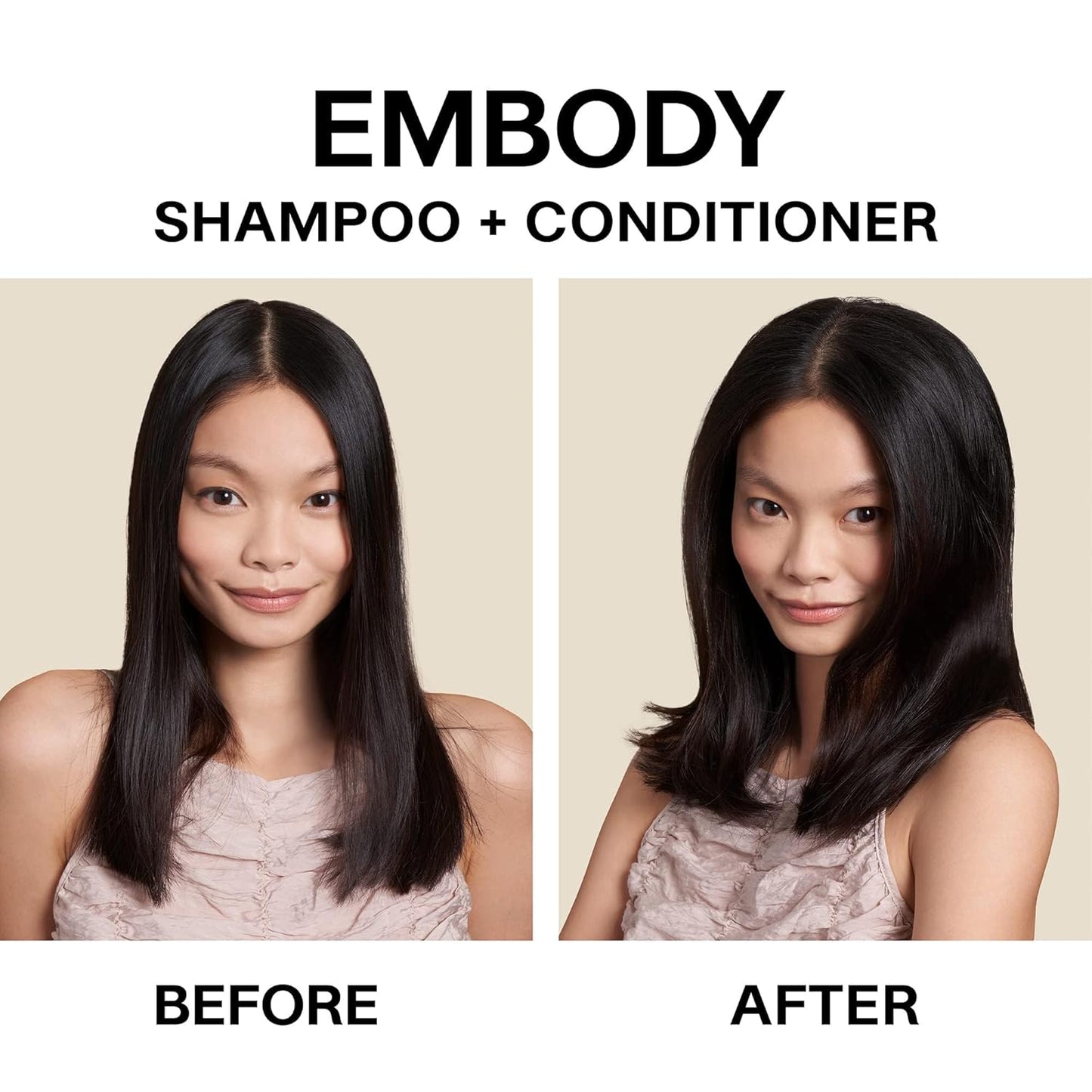 JVN Embody Volumizing Shampoo & Conditioner Bundle (20 Fl Oz), Clean, Embody Collection, All Hair Types, Adds Fullness and Restores Shine, Sulfate Free