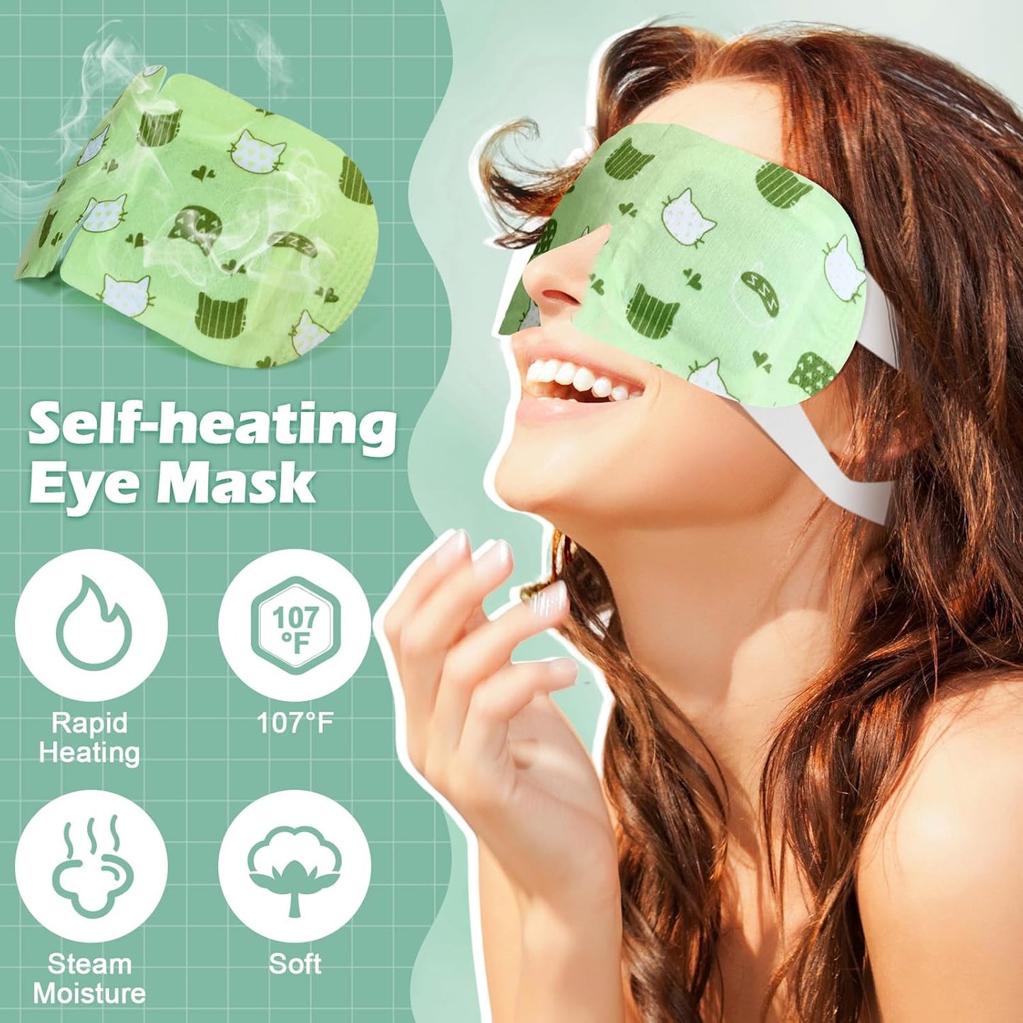 24 Packs Steam Eye Mask Disposable Self Heating Eye Mask for Dry Eyes Spa Warm Sleep Eye Mask for Home Office Travel Eyestrain Relieve (Unscented, Lavender, Chamomile)