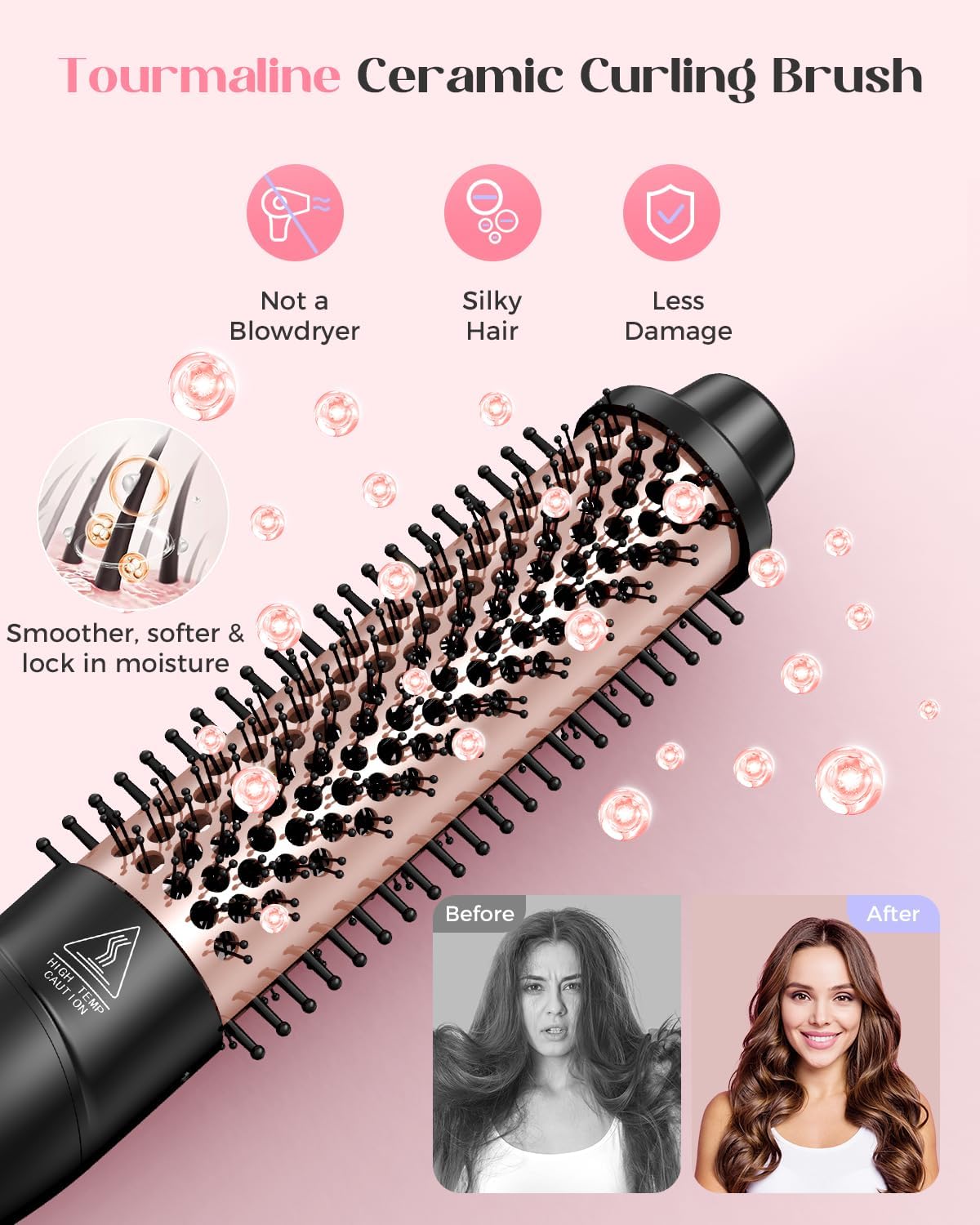 5 in 1 Wand Curling Iron Set, Hair Styling Tools with Thermal Brush and 4 Interchangeable Ceramic Barrels from 1/2 to 1 1/2 inch, Fast Heating, Dual Voltage Hair Curler, Gifts for Women
