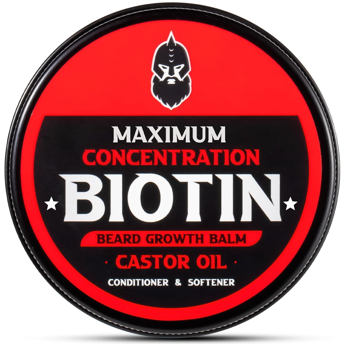 Beard Balm, Maximum Concentration Biotin, with Castor Oil and Argan & Jojoba Oils, Promotes Beard Growth, Styles, Strengthens & Softens Beards & Mustaches, 2 Ounce,Unscented
