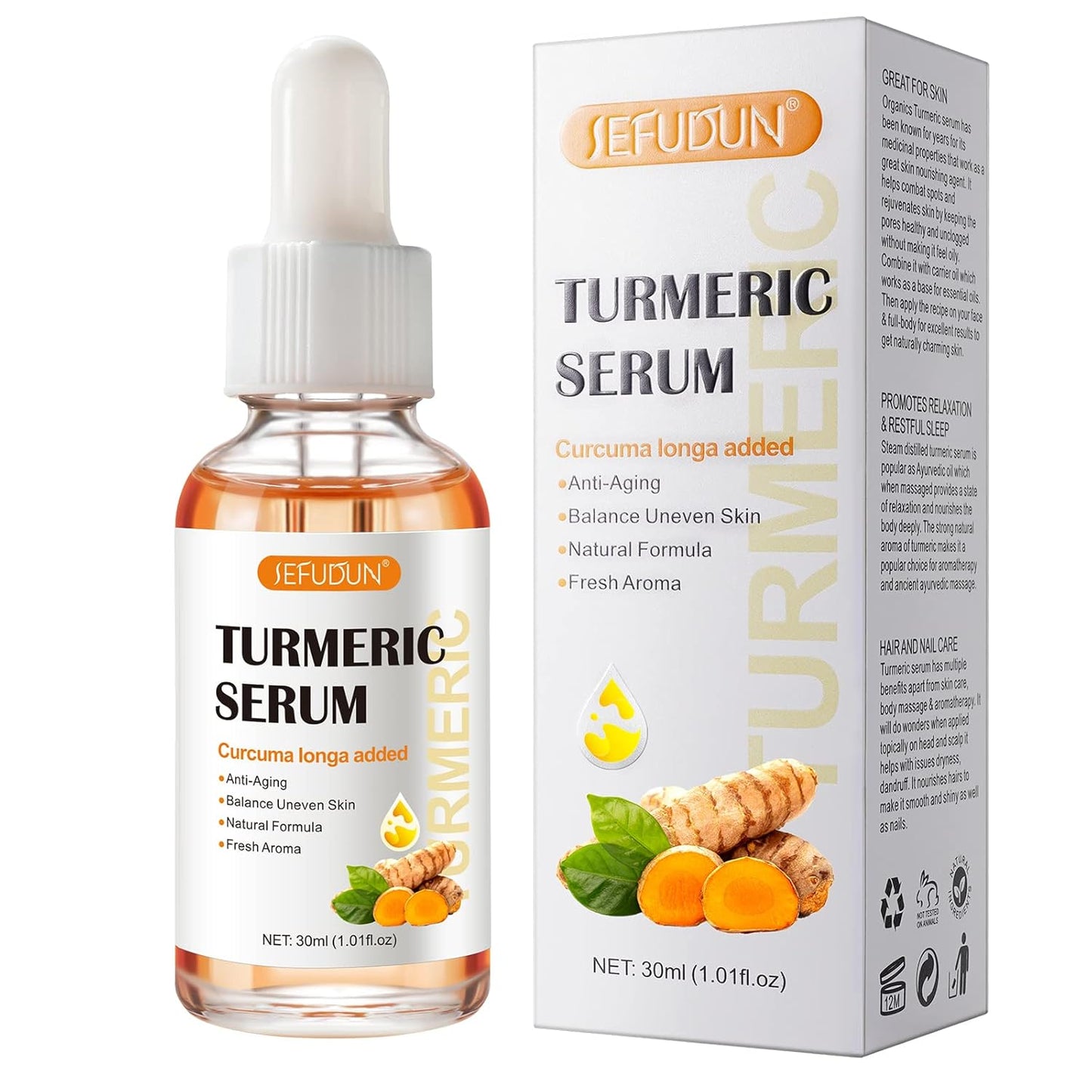 Turmeric Serum for Dark Spots 1 Fl Oz, Turmeric Dark Spot Corrector Serum for Face & Body, Anti Aging Facial Serum for Women and Men, Reduces Hyperpigmentation, Age Spots, Sun Spot, Improve Skin Tone