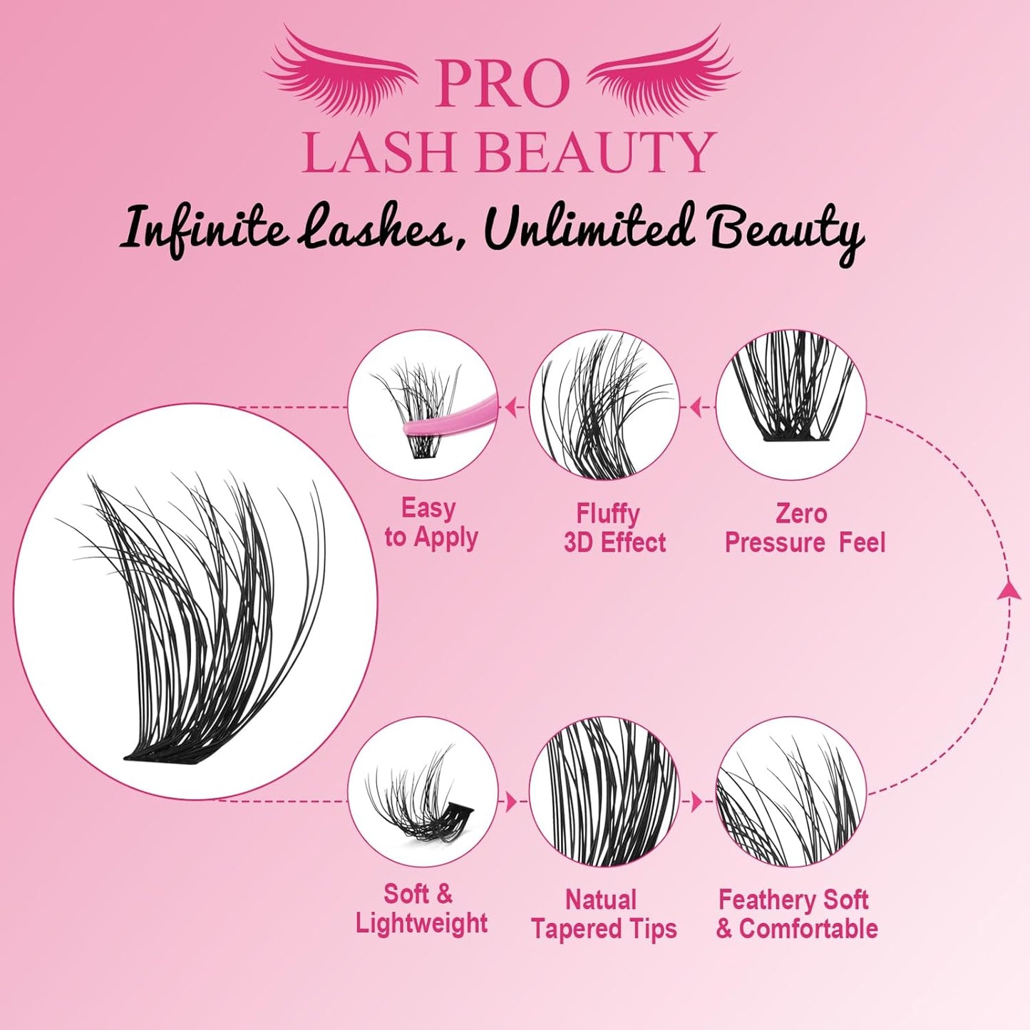 Lash CIusters 320Pcs Individual Lashes 3D Fluffy Cluster Lashes Natural Look Eyelash Clusters Faux Mink Wispy Lashes 30D+40D-D Mixed DIY Lash Extension (3D Fluffy-30D+40D-D,8-16mix)