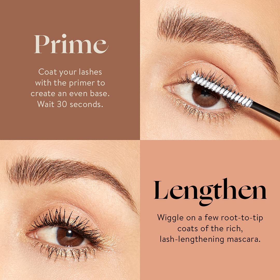 Honest Beauty 2-in-1 Extreme Length Clean Mascara + Lash Primer | Lengthening + Volumizing | EWG Verified + Cruelty Free | Black, .27 fl oz
