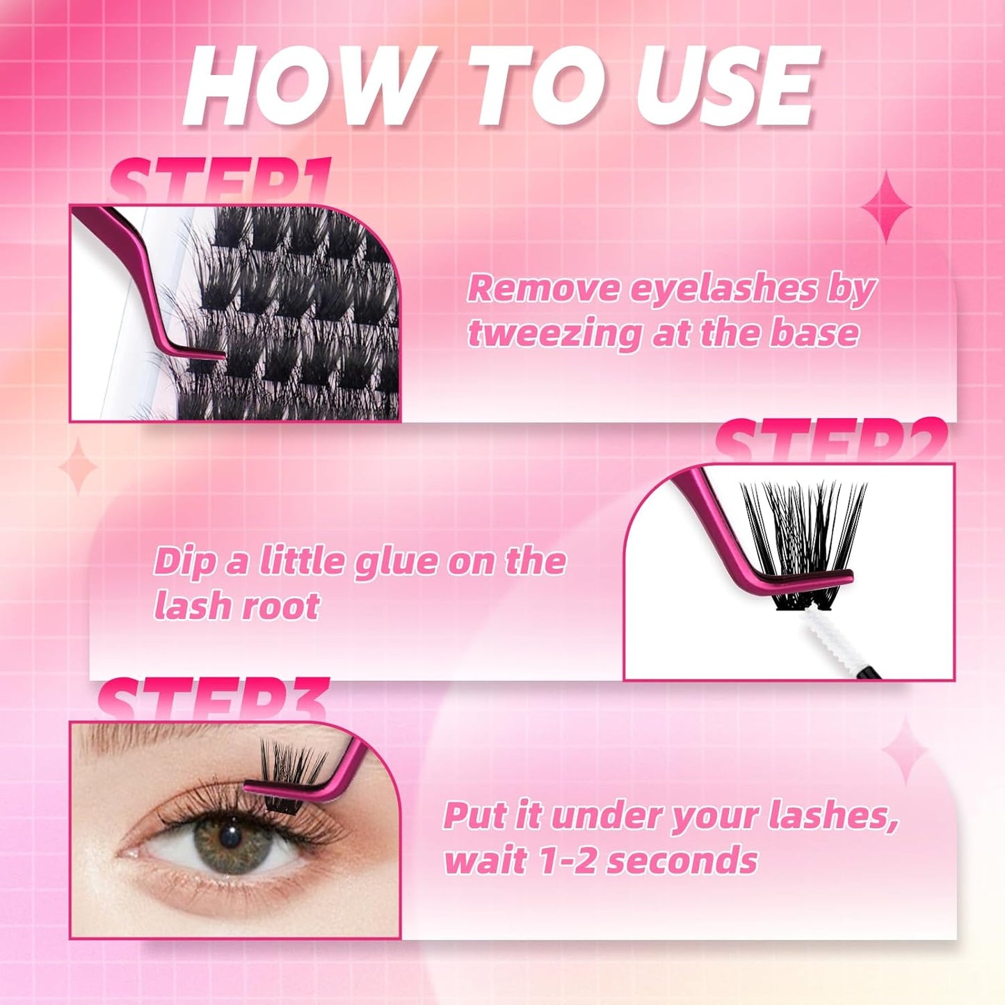Lash Clusters 280pcs 80D 12-18mm Cluster Lashes Mixed Tray 3D Effect Volume Individual Lashes Cluster Eyelash Extensions Fluffy Soft D Curl DIY Lash Extension Kit at Home (80D-0.07-D,12-18mm)
