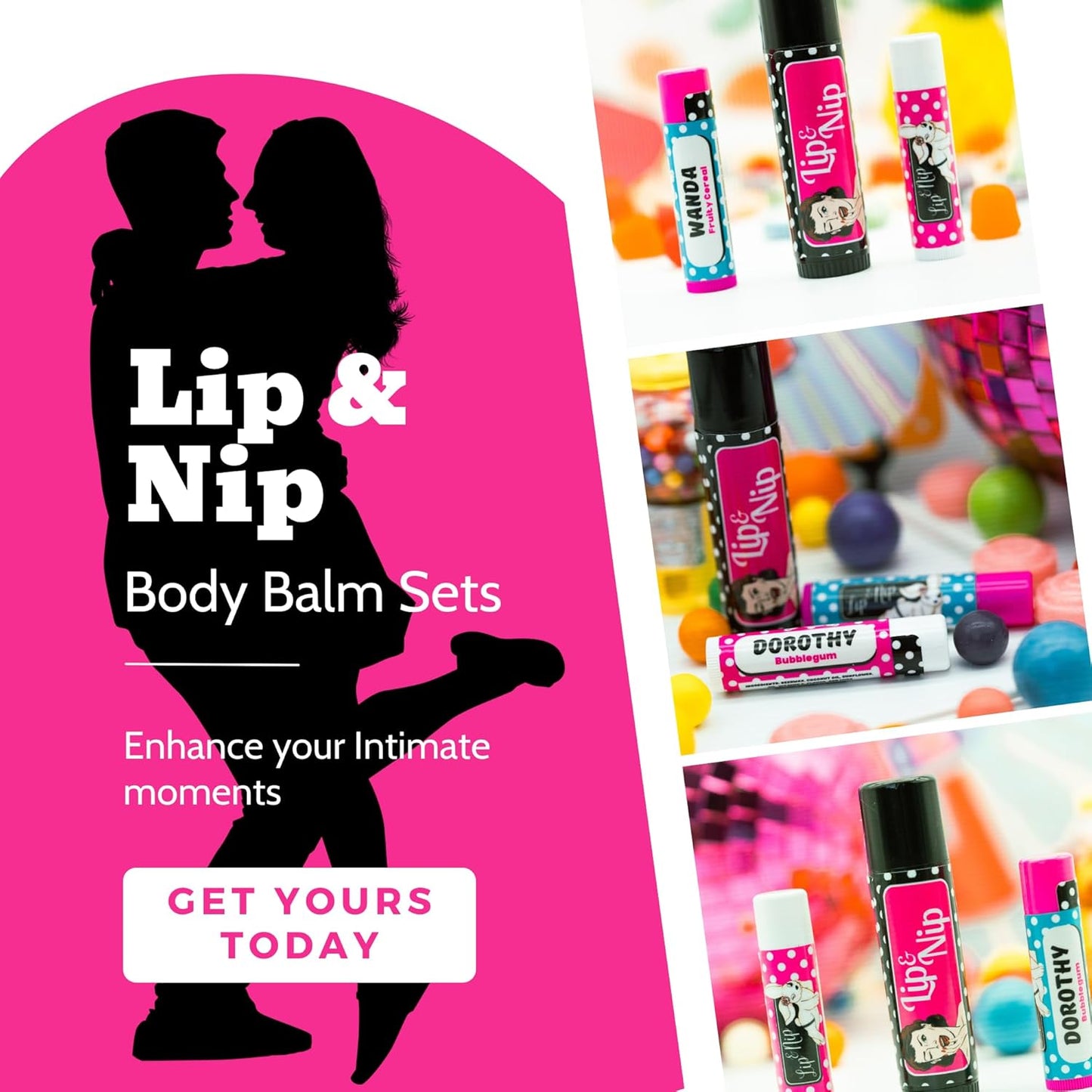 Root Beer “Bridget” Flavored Balms | Flavored Hydrating Lip Balm, Nipple Balm, and Full Body Balm | Lip Balm & Moisturizer and Intimacy Enhancer - Pack of 3
