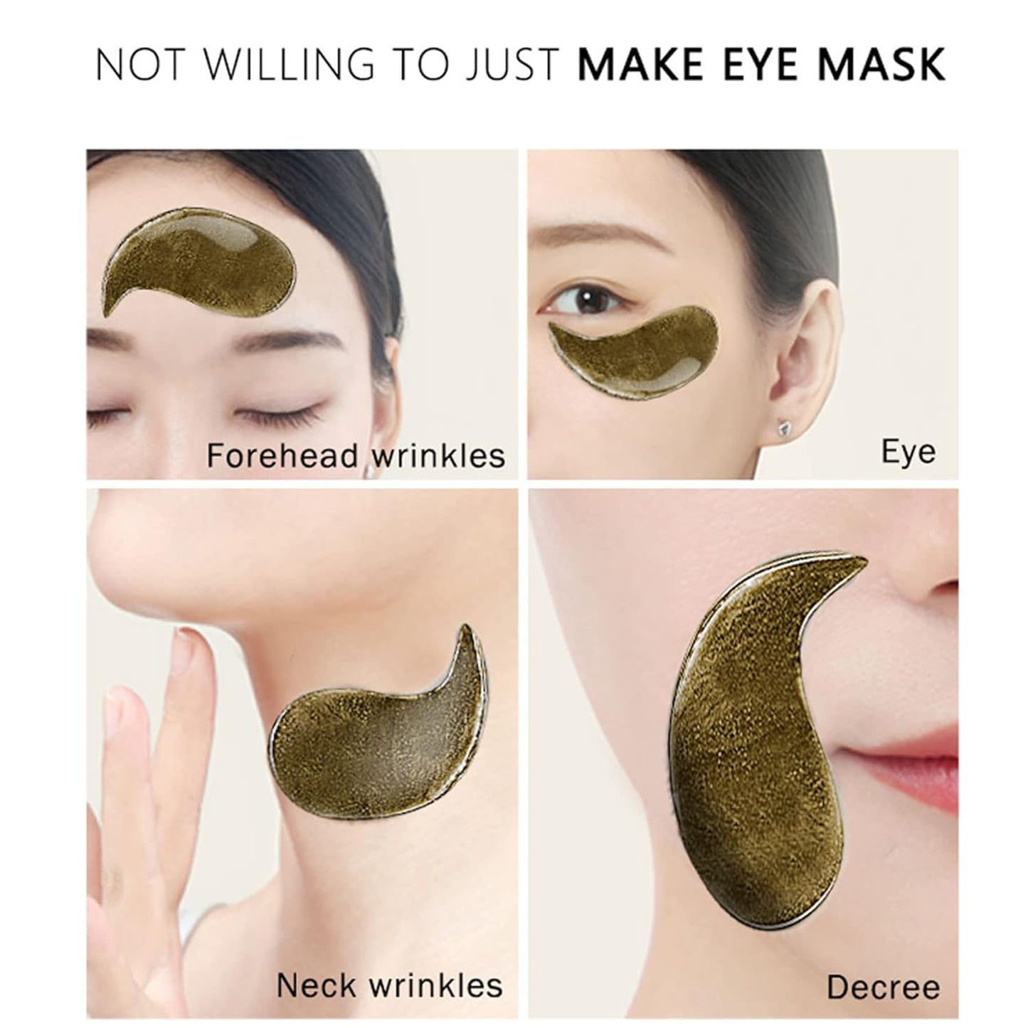 Under Eye Collagen Patches Eye Masks for Puffy Eyes & Dark Circles - Black Pearl Moisturized Eye Gel Treatment Masks, Reduce Under Eye Bags and Smooth Wrinkles,Eye Skin Care Pads, 60 Pcs