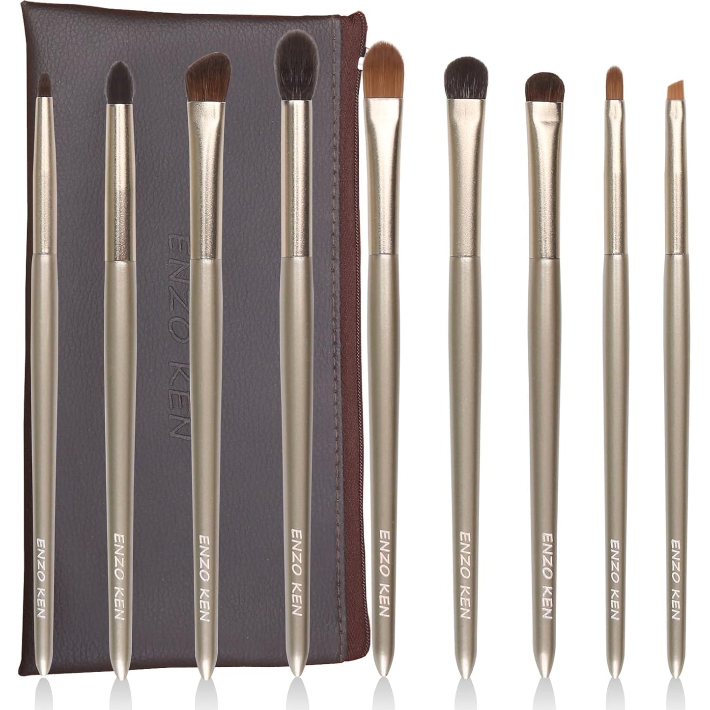 Natural Goat Hair Eye Shadow Brush Set, Pony Hair Eyeshadow Brushes Set, Small Nose Contour Brush, Angled Eyeshadow Brush, Eyeshadow Blending Brush, Eye Makeup Brushes Set Professional - E200