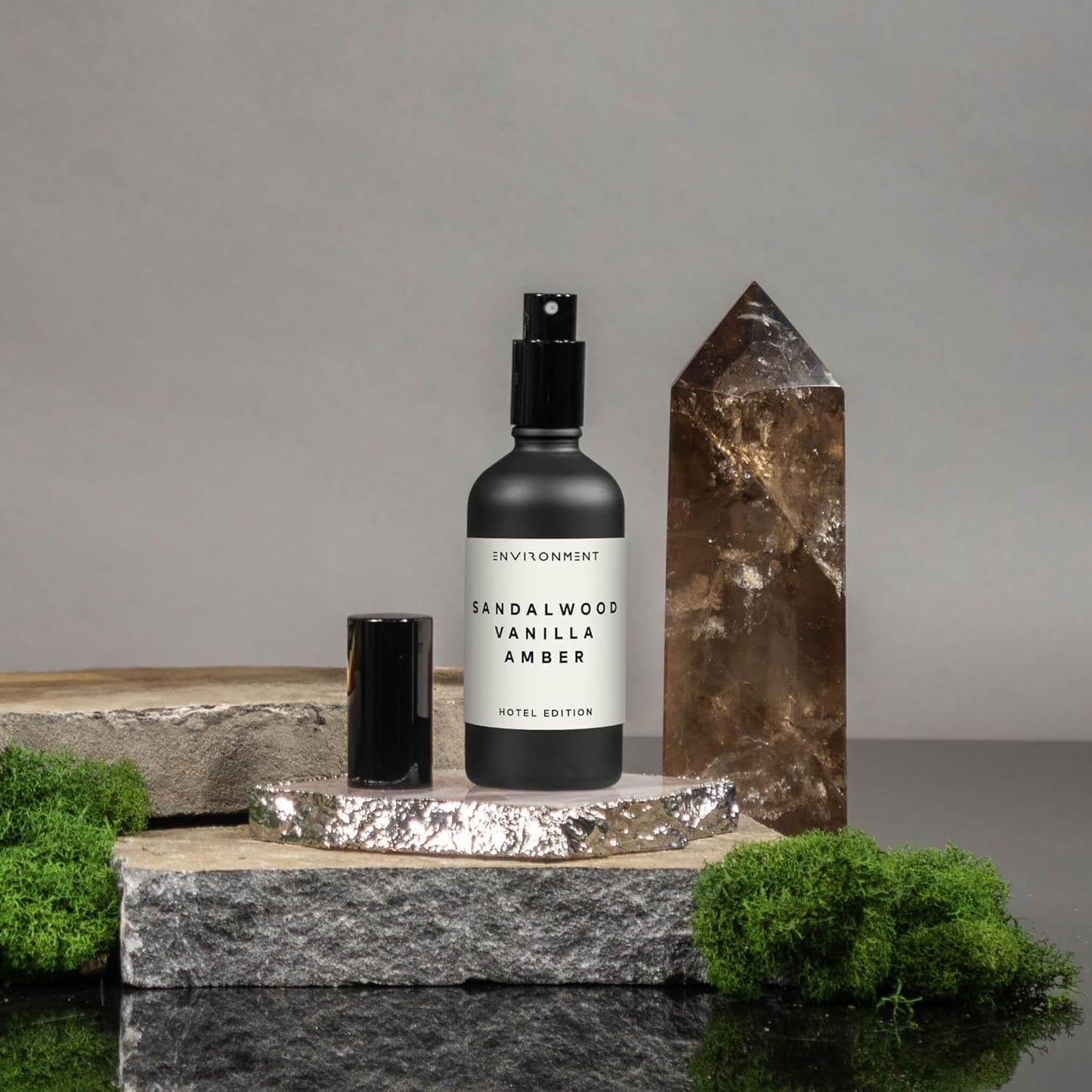 Stone Candles Environment Inspired by 5-Star Hotels HCS Room Spray, 100ml Air Freshener (Sandalwood | Vanilla | Amber) Home Fragrance Accessories, Room Perfume, Room Deodorizer, Vegan & Cruelty-Free