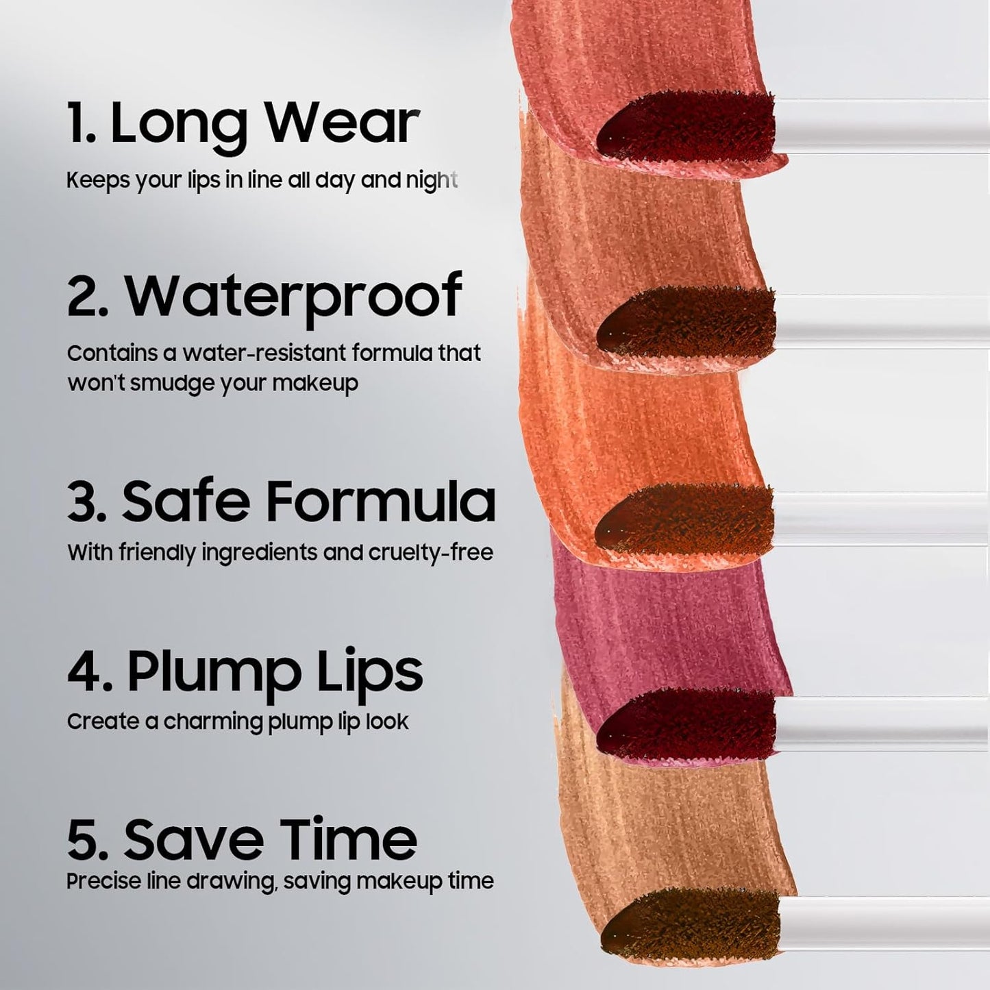 Lip Stain Peel Off - Waterproof Comfortable Vivid Color Peel Lip Liner Non-Stick Cup, Lip Tattoo Peel Off for Beauty & Charming Lip Makeup with All-Day | Vegan and Cruelty Free (#03 Rose)
