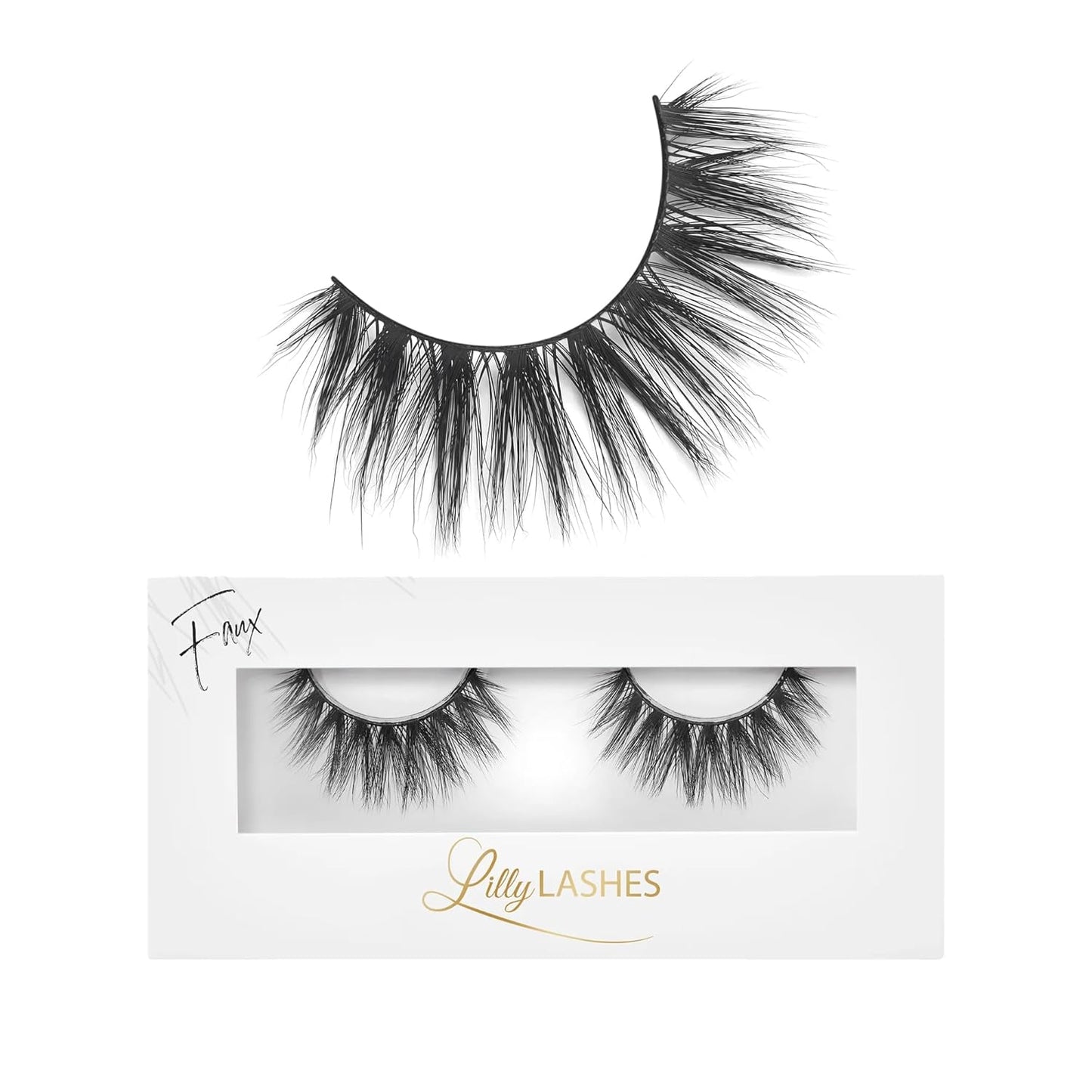 Lilly Lashes Mykonos Lite in Faux Mink, Strip Lashes, Natural Lashes, Reusable False Lashes Natural Look, Lash Strips with Luxury Silk Like Fibers, No Lash Glue Included