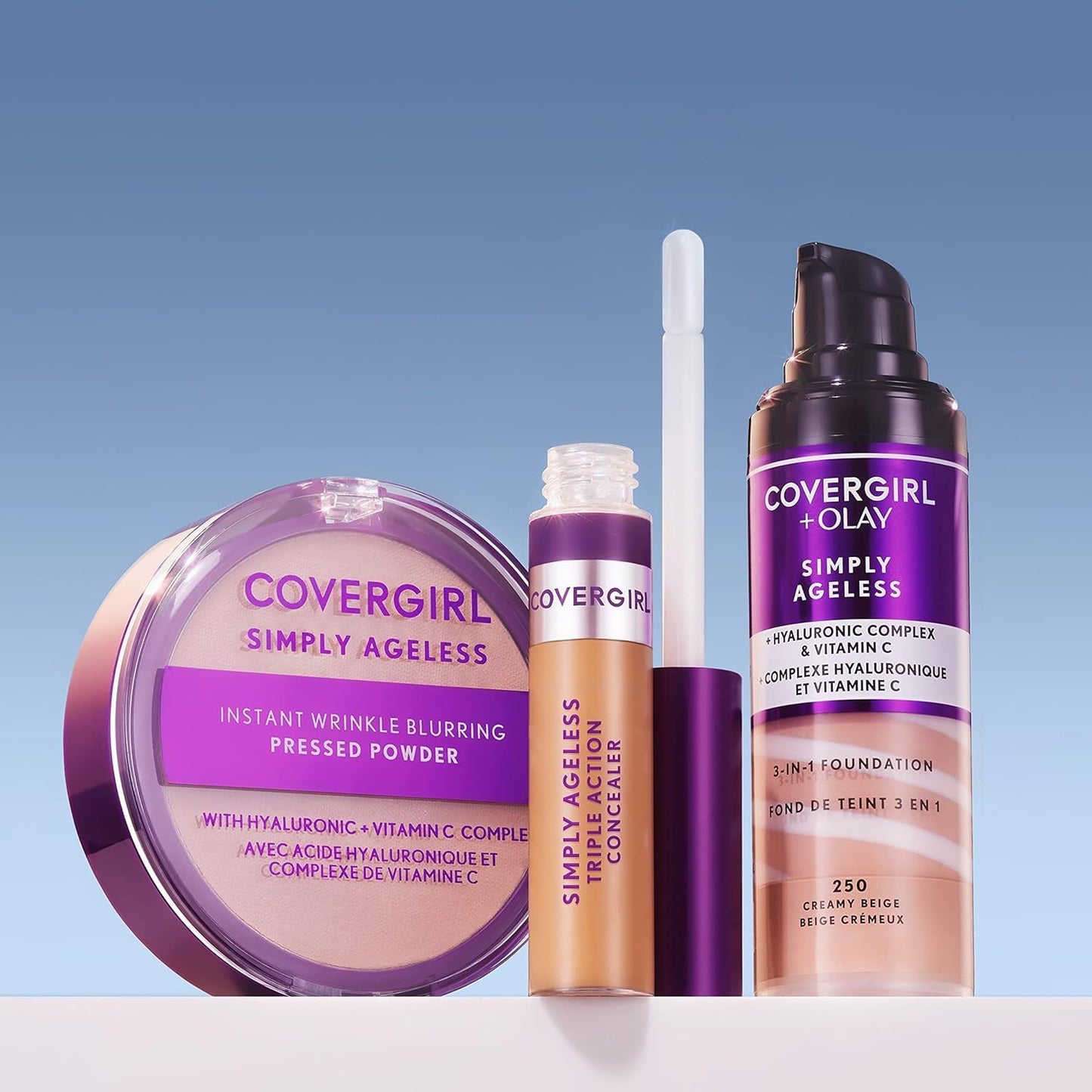 COVERGIRL+OLAY Simply Ageless 3-in-1 Liquid Foundation, Soft Honey, 1 Fl Oz (Pack of 1)