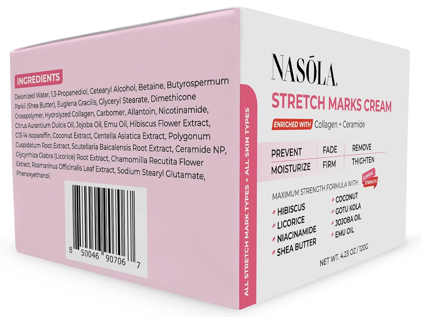 Stretch Mark Cream for Pregnancy, Eliminate and Prevent Deep Stretch Marks, Moisturizer Belly Cream for Pregnancy and Scars Removal With Enriched Collagen and Ceramide, 4.23 Oz