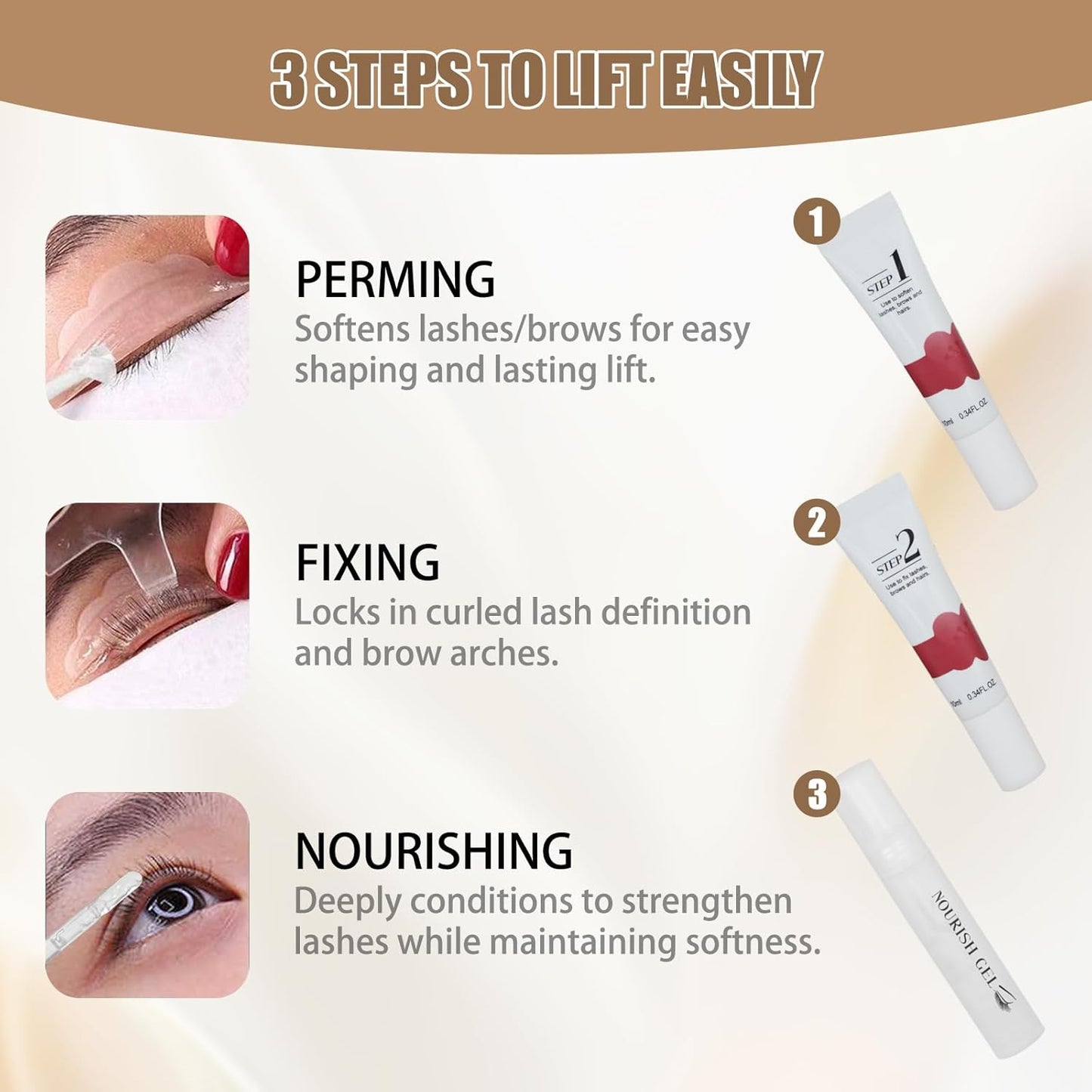 Upgraded Lash Lift Kit Professional - Eyebrow Lamination & Eyelash Perm Kit with High Adhesion Glue and Long-Lasting Curling Set, Gentle Formula for Sensitive Eyes