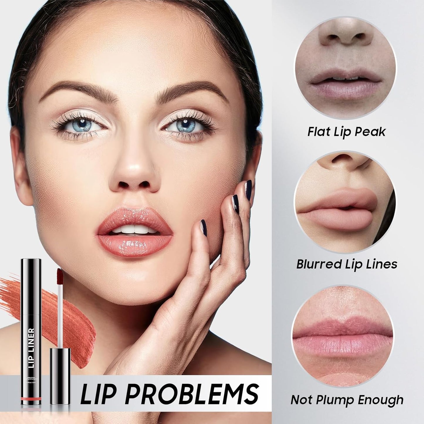Lip Stain Peel Off - Waterproof Comfortable Vivid Color Peel Lip Liner Non-Stick Cup, Lip Tattoo Peel Off for Beauty & Charming Lip Makeup with All-Day | Vegan and Cruelty Free (#03 Rose)