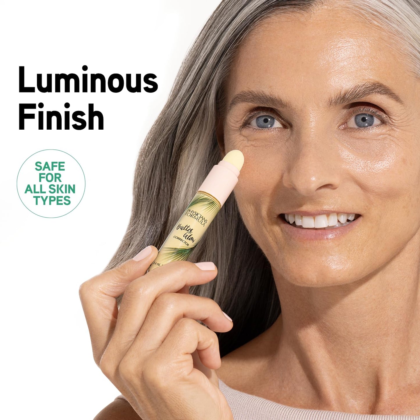 Physicians Formula Butter Glow Corrector, Neutralizes Yellow Undertones & Brightens Skin Tone, Infused with Illuminating & Moisture Boosting Ingredients- Lavender